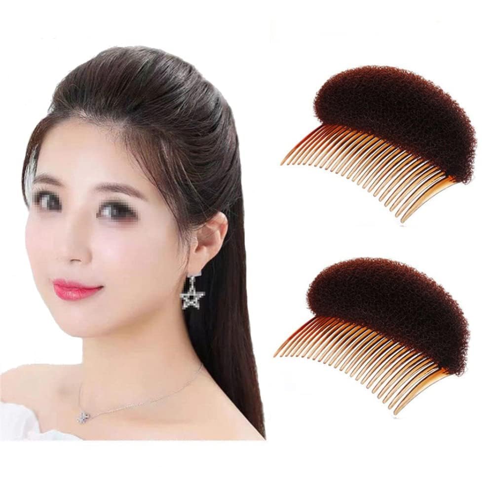 AASA Front Base Puff Hair Accessories for Women & Girls | 2-Piece Set (20g, Black) | Perfect for Weddings, Prom, Parties & Special Occasions