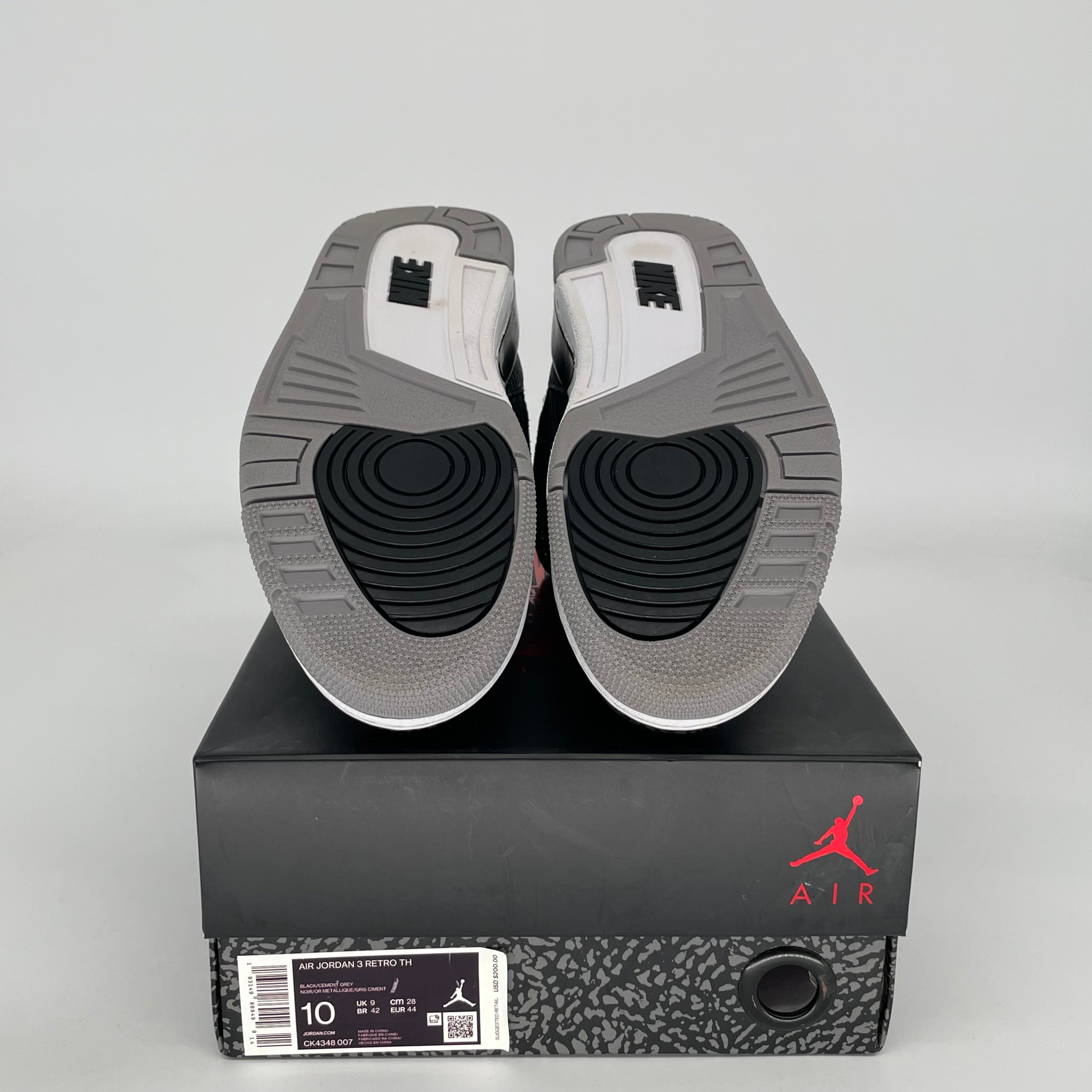 Original Air Jordan 3 Tinker Black Cement Gold Men's Basketball Shoes Size 10 (CK4348-007) - Retro Sneakers for Streetwear & Basketball Games