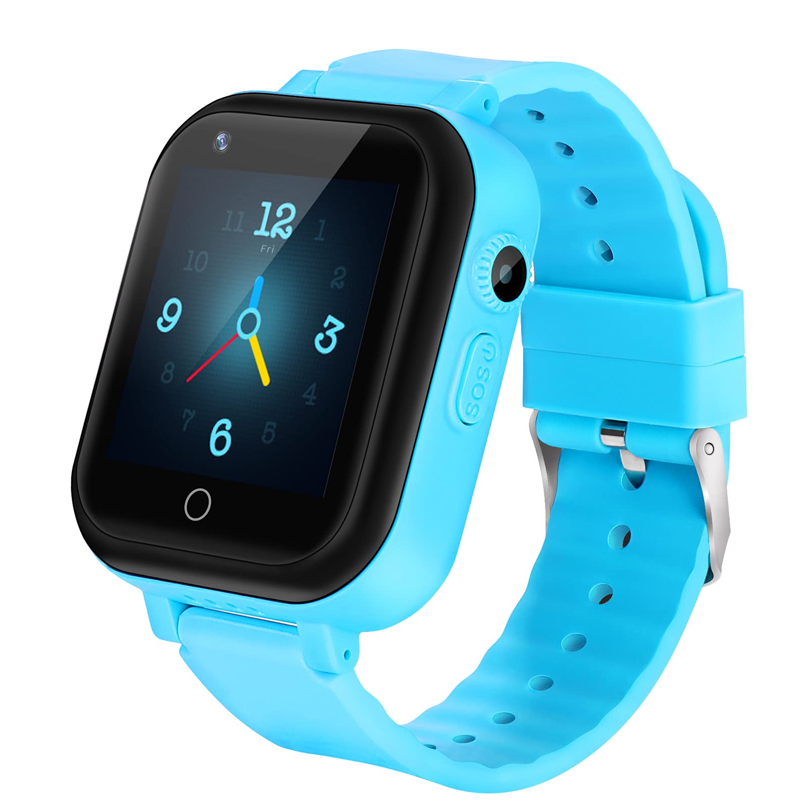 4G Kids Smart Watch with GPS Tracker & Waterproof - 2-Way Calling, Video Chat, SOS Alert, School Mode, Pedometer - Perfect for Children's Safety & Outdoor Activities (Concise Blue)