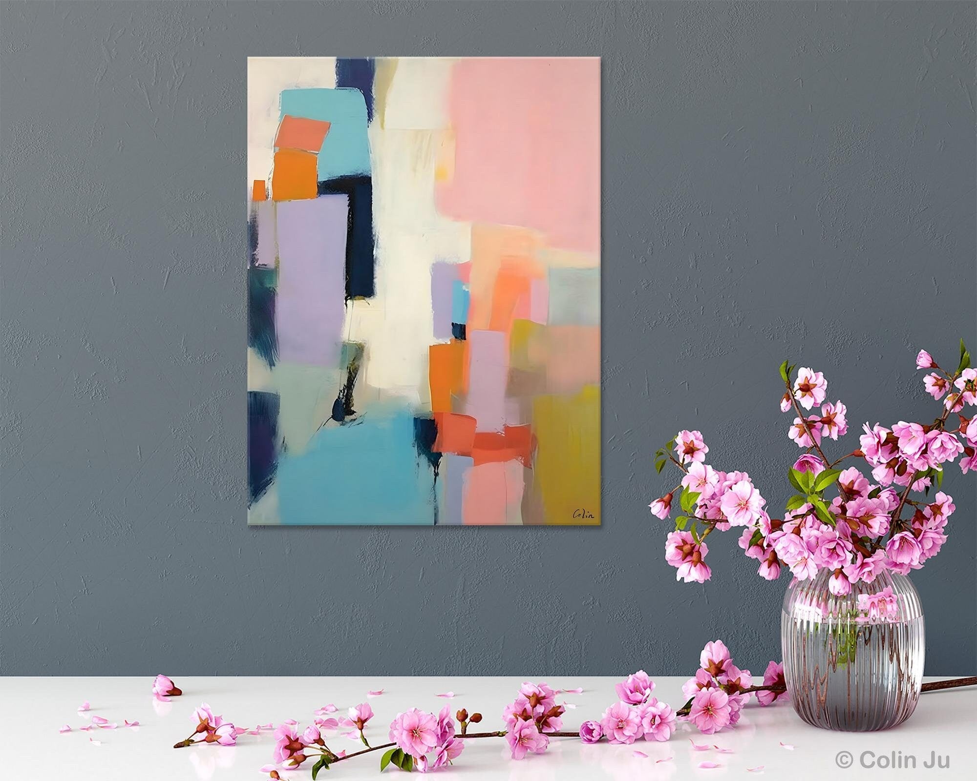 Contemporary Abstract Canvas Painting - Large Modern Wall Art for Living Room, Bedroom & Office Decor | Original Handmade Artwork for Sale