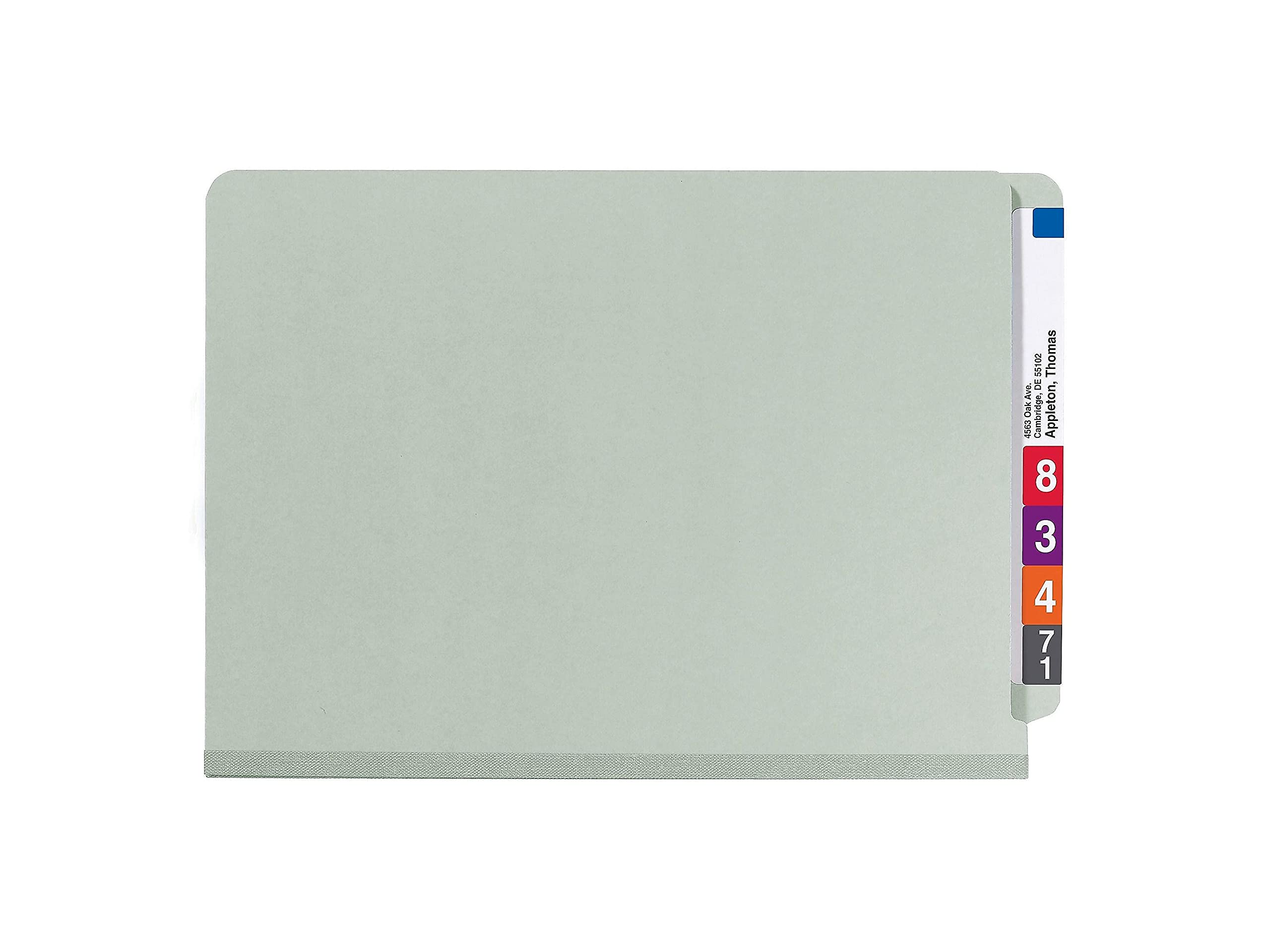 Smead 100% Recycled End Tab Classification Folder - 2 Dividers, 2