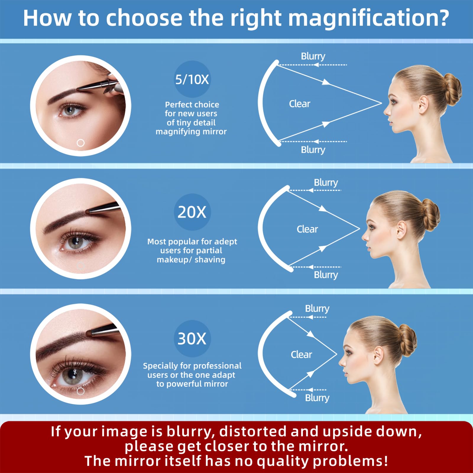 30x Magnifying Mirror with Light - 6