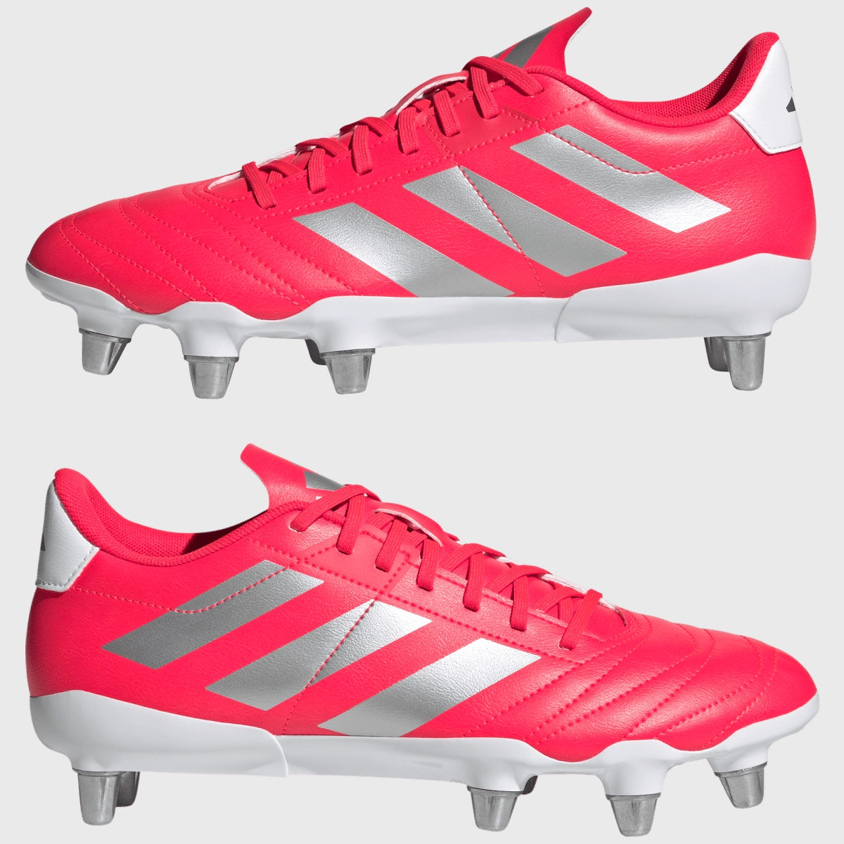 Adidas Kakari SG Rugby Cleats - Men's Firm Ground Soccer Shoes for Rugby & Football, Lightweight & Durable, Lucid Red - Perfect for Matches, Training & Outdoor Sports