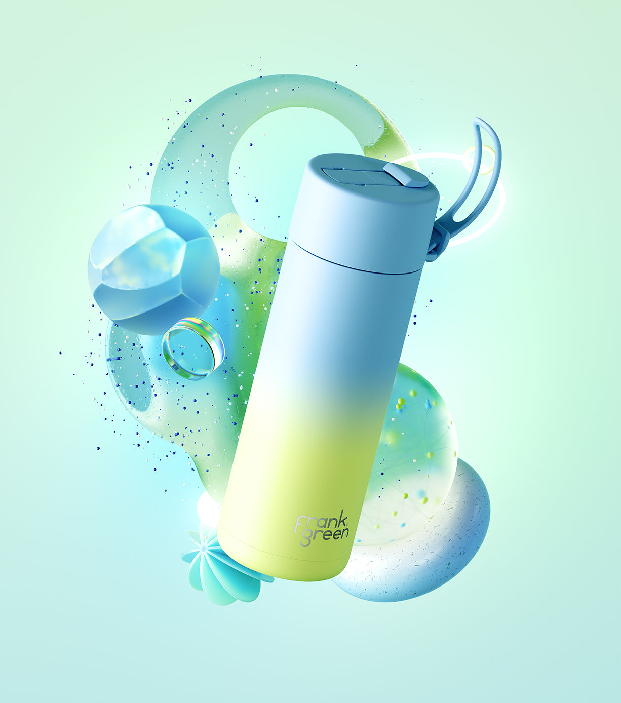 Gradient Ceramic Reusable Water Bottle 20oz (595ml) - Eco-Friendly Insulated Travel Mug for Hot & Cold Drinks at Home, Office or Gym