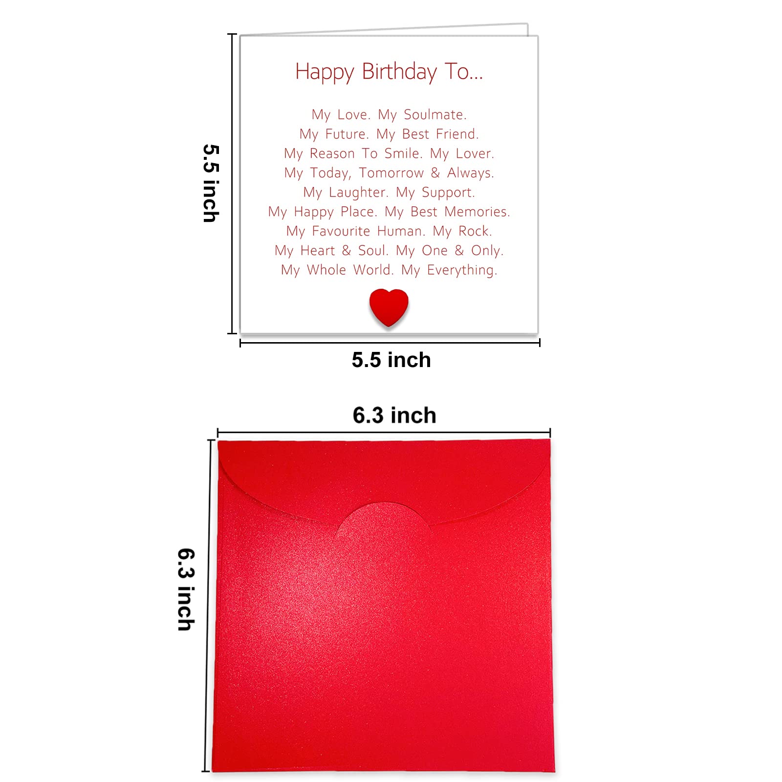 iMakemvel Birthday Card for Him Her - Romantic Love Greeting Card with Envelope for Couples