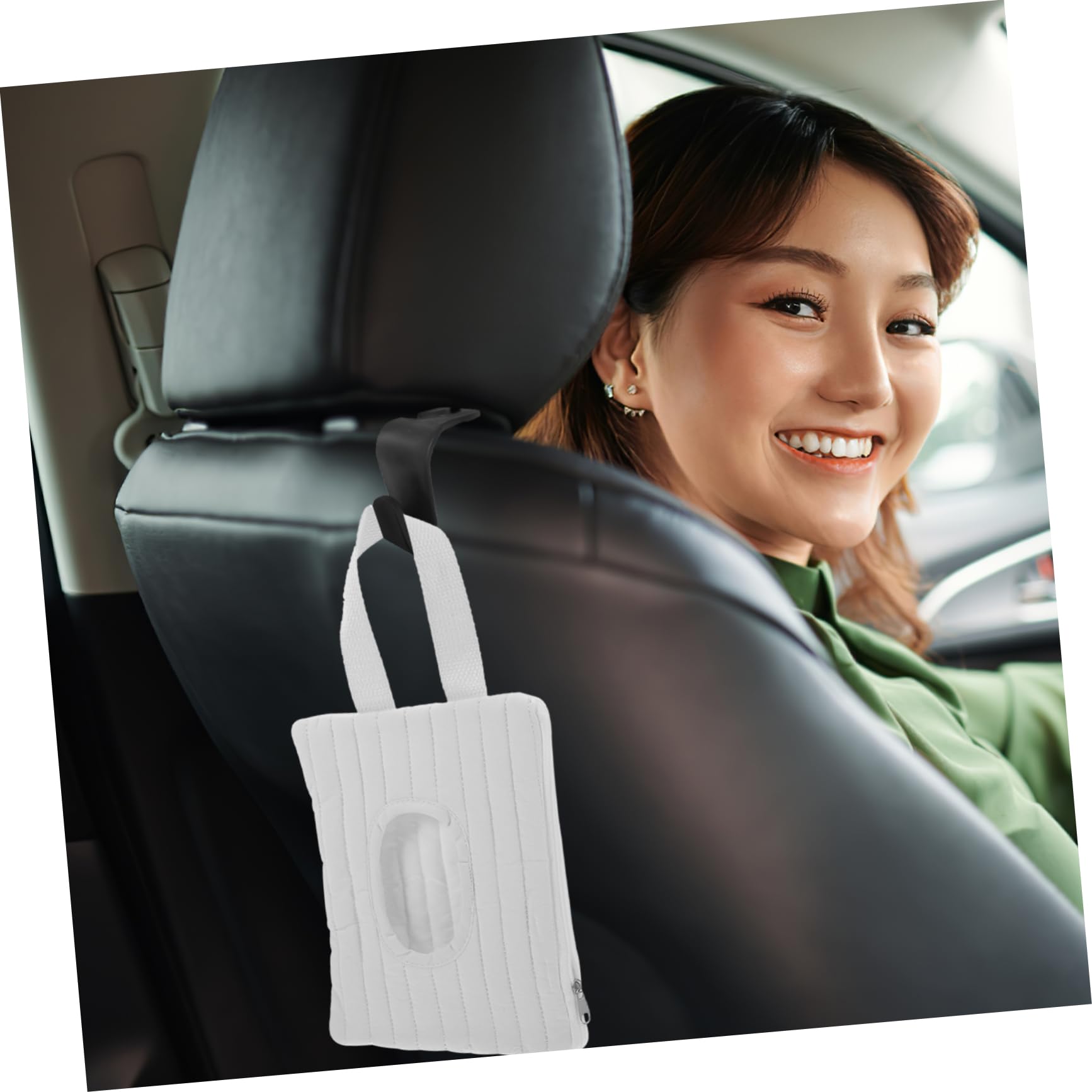 SECFOU Car Tissue Dispenser Box - Backseat Napkin Holder for Automotive, Easy Access Tissue Box Organizer for Cars, SUVs, and Trucks