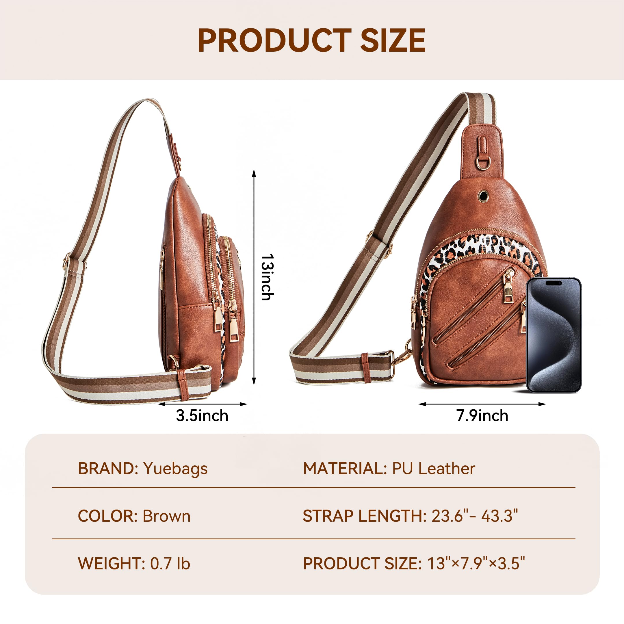 Stylish Women's Crossbody Sling Bag - Adjustable Fanny Pack for Travel, Gym, Hiking & Everyday Use