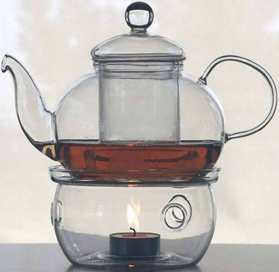 10-Piece Wholesale Gongfu Chinese Ceremony Tea Set - 6 Glass Cups with Infuser & Tealight Candle Warmer Pot - Perfect for Home, Office & Traditional Tea Ceremonies