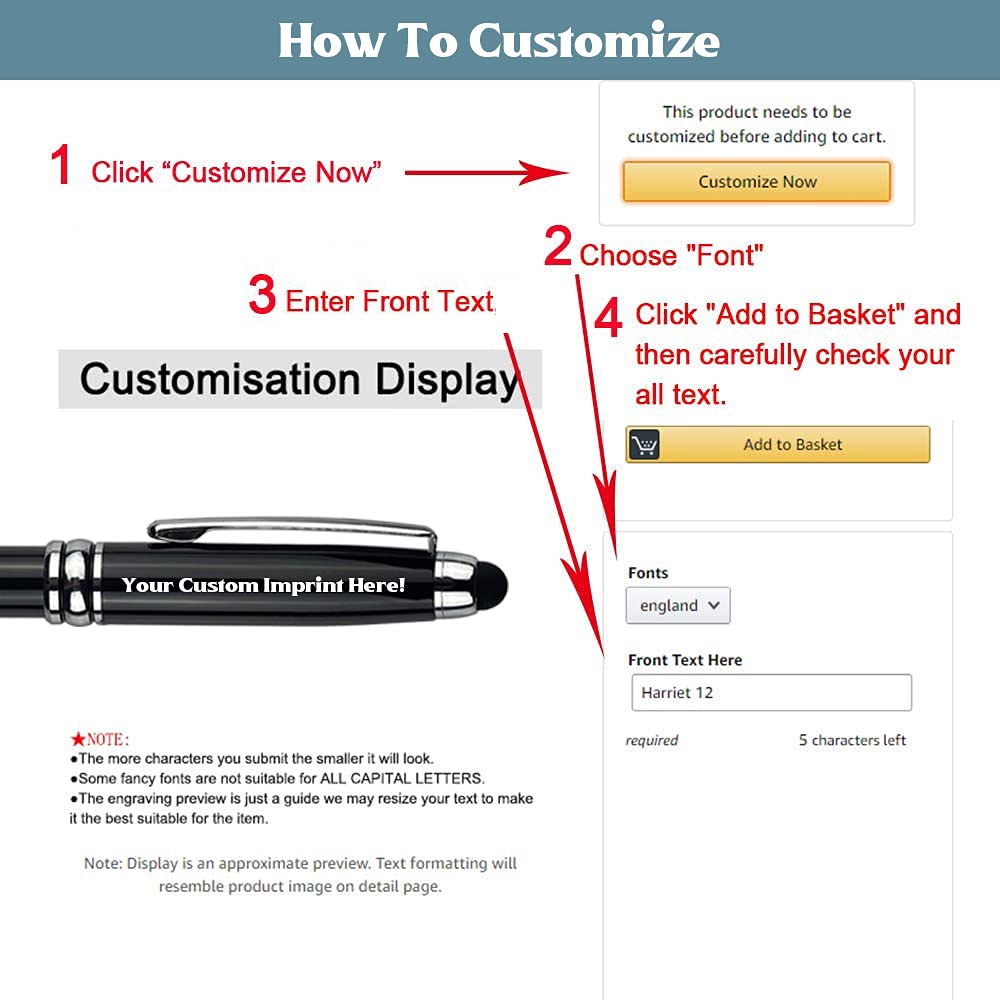 Ancolo Custom Engraved Business Pens - Personalized with Company Name, Phone Number & Slogan - Premium Promotional Pens for Banks, Offices & Hotels - 10 Pens/Box - Ideal for Corporate Gifts, Client Meetings & Branding Events