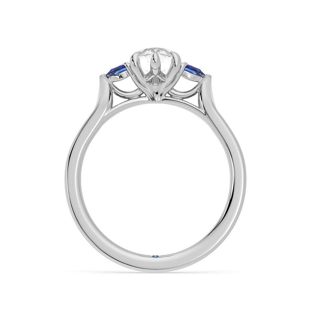 Exquisite Pear Cut Three Stone Moissanite Engagement Ring with Hidden Anniversary Accent - Perfect for Proposals, Weddings & Anniversary Gifts