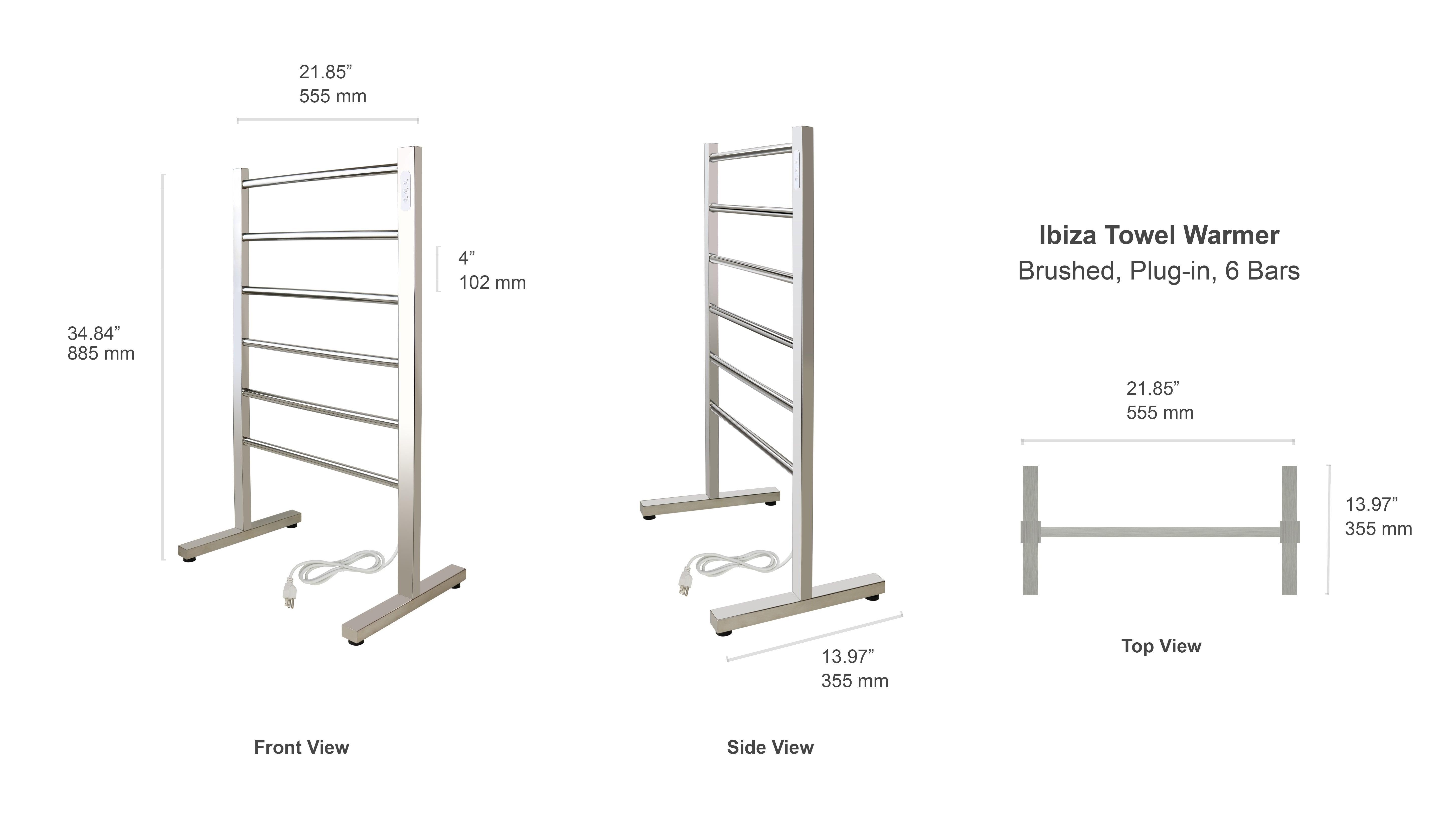 WarmlyYours Ibiza TWS5 IBZ06PP Freestanding Plug-in Electric Towel Warmer Heater - 21.85