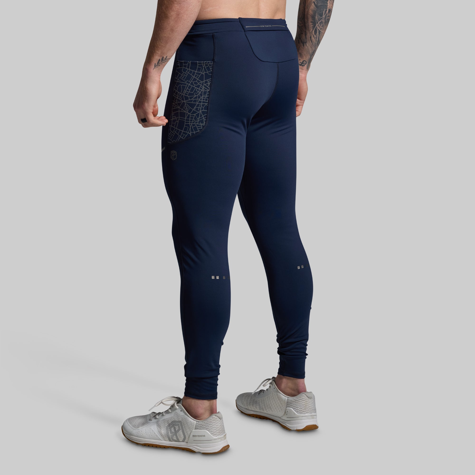 Men's Running Tights - Breathable Compression Pants for Jogging & Workouts (BP Navy) | Ideal for Marathon Training, Gym & Outdoor Activities