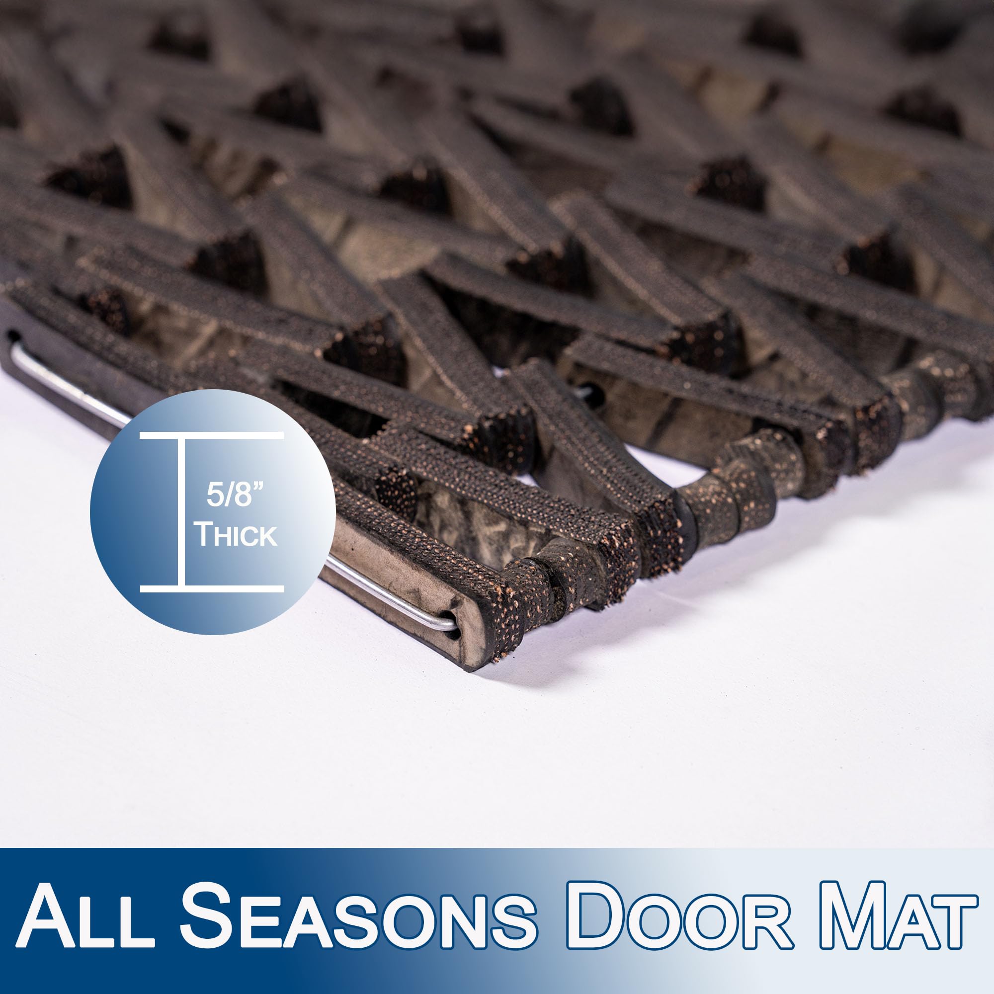 Premium Recycled Tire-Link Outdoor Entrance Mat - Durable Herringbone Weave, 36