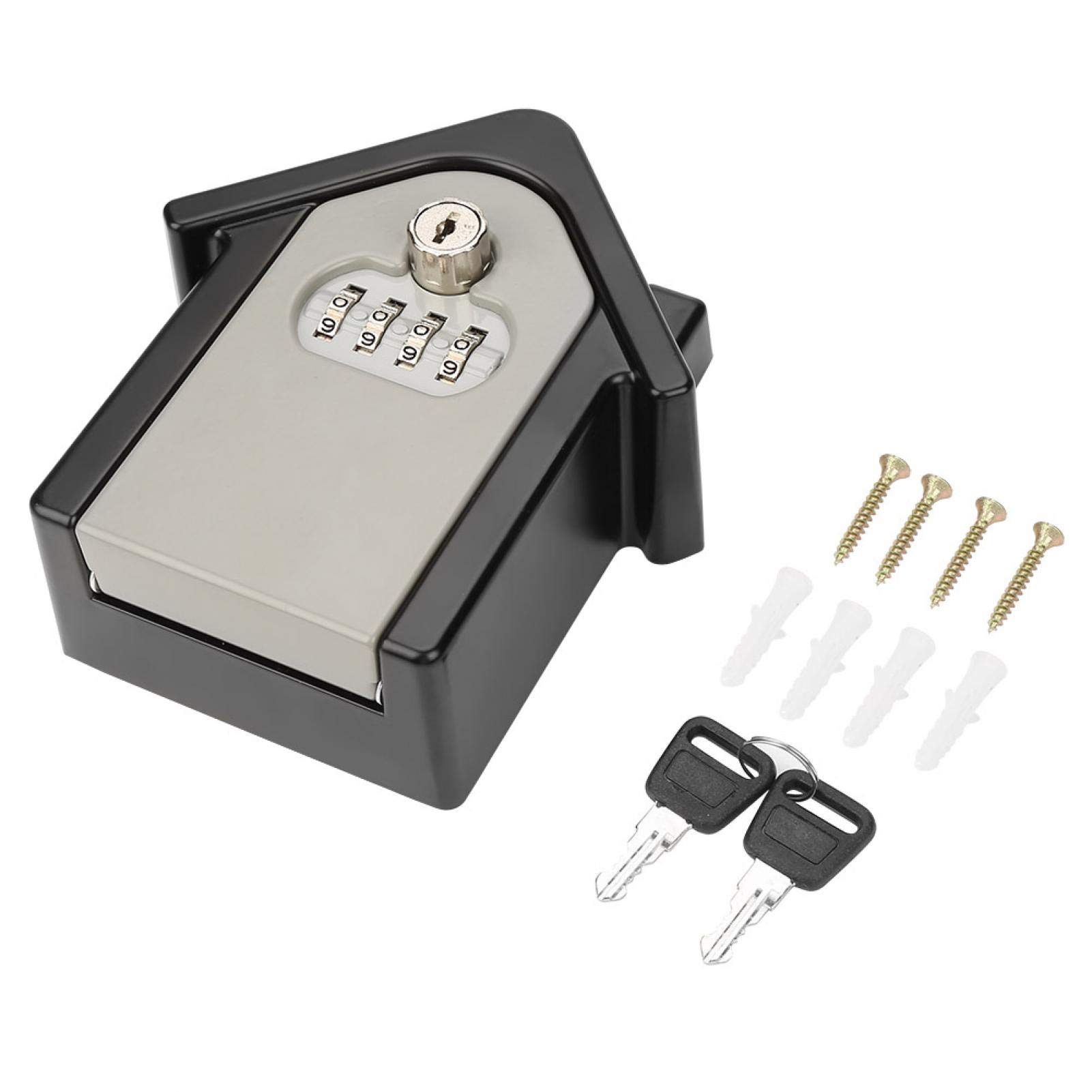 Wall Mount Key Lock Box - Heavy Duty Aluminum Alloy Combination Lock with Dual Password Protection for Outdoor Key Storage | Perfect for Home, Vacation Rental & Property Management Security