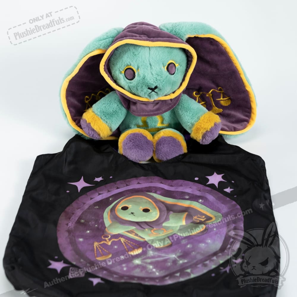 Plushie Dreadfuls Libra Rabbit Stuffed Animal - Cute Zodiac Plush Toy for Collectors & Gift Giving | Perfect for Home Decor, Birthday Presents & Astrology Lovers