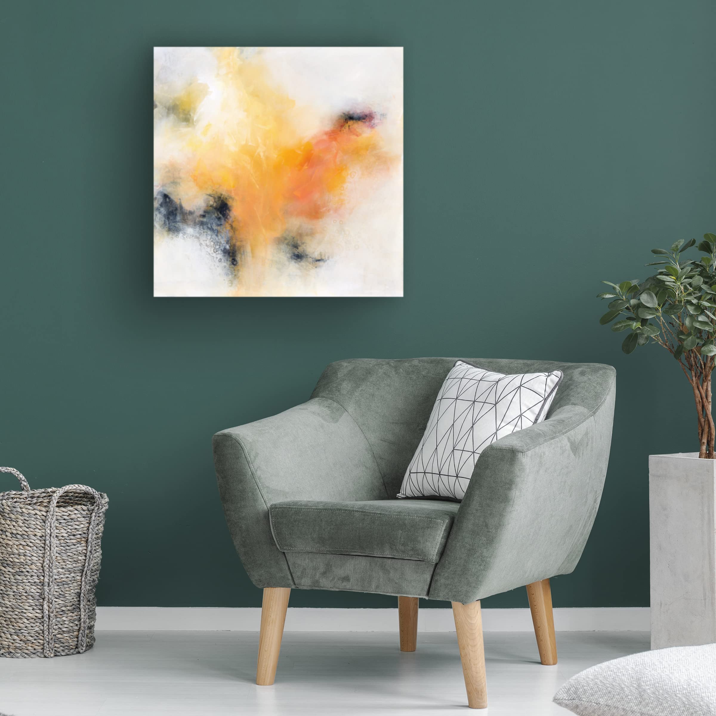 Karen Hale 'Yellow On Yellow' Canvas Art Print - Modern Abstract Wall Decor for Living Room, Bedroom & Office - Trademark Fine Art Collection