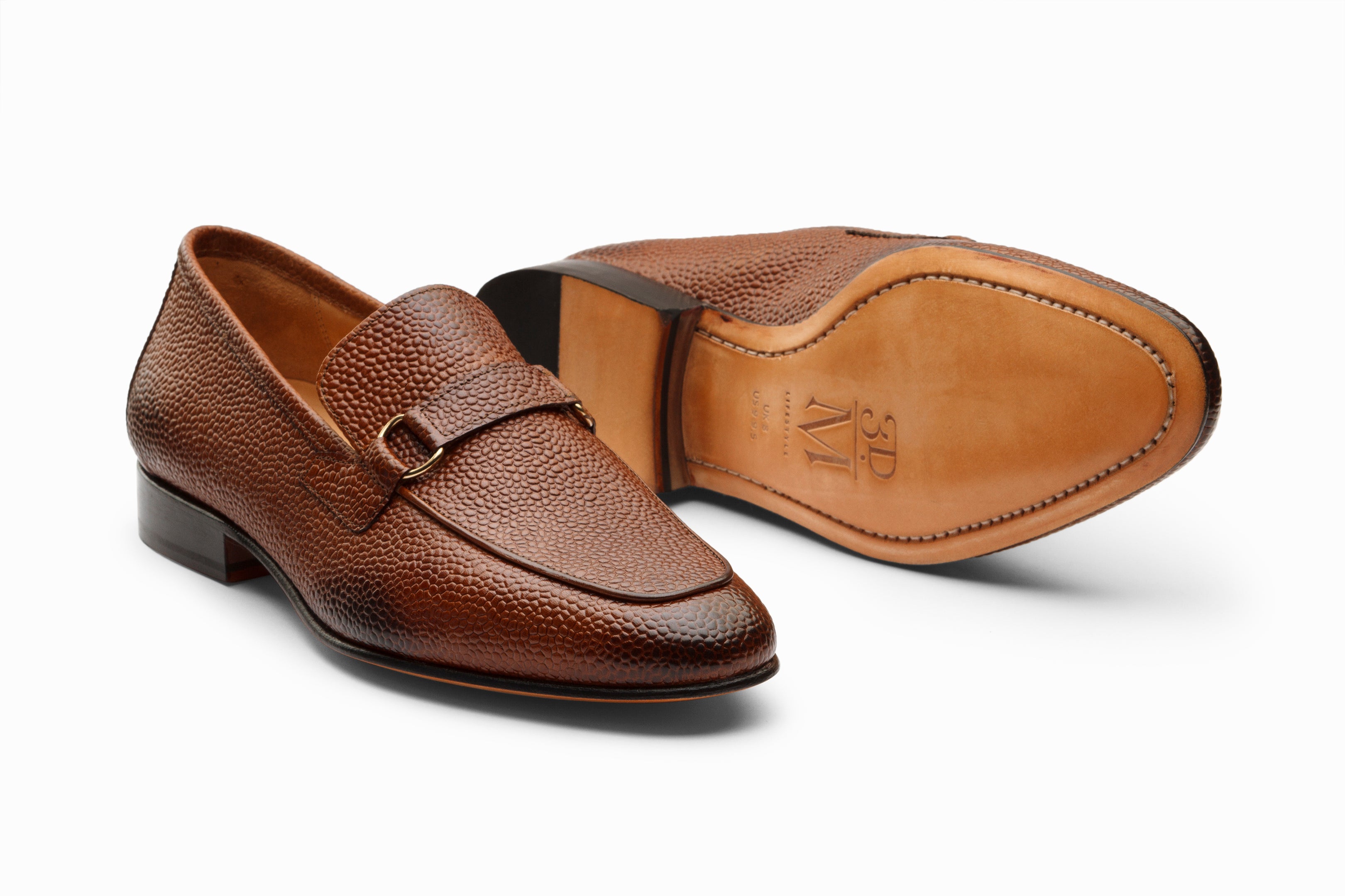 Premium Lorenzo Leather Loafers for Men - Cedar Grain Genuine Leather Slip-On Dress Shoes - Comfortable & Stylish for Office, Business Casual & Formal Occasions