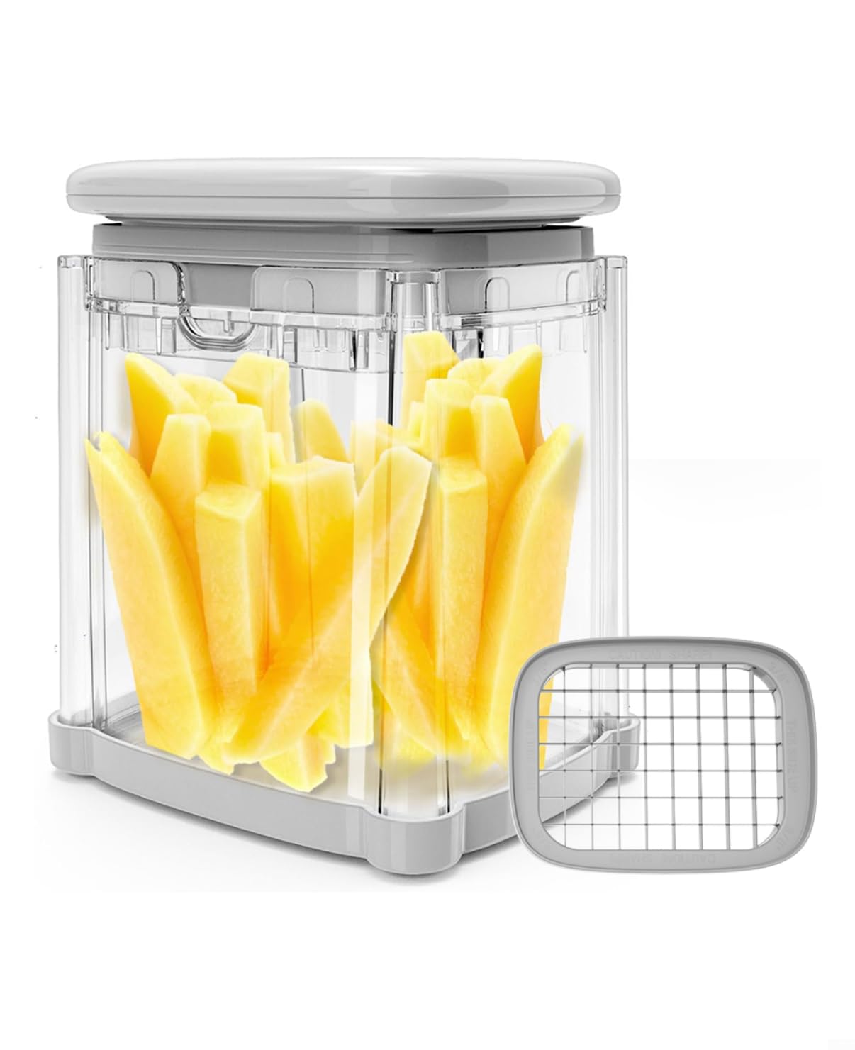 Stainless Steel Potato Slicer & French Fry Cutter - Manual Handheld Vegetable Dicer for Potatoes, Onions, Carrots - Perfect for Making Homemade Fries, Salads, and Meal Prep (1 Blade Included)