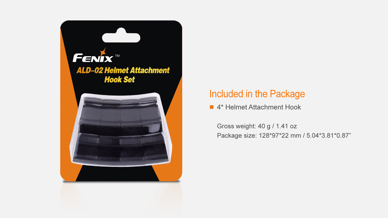 Fenix ALD 02 Helmet Attachment Hook Set - Secure Gear Organizer for Tactical Helmets, Outdoor Sports & Work Safety | Perfect for Hiking, Construction & Military Use
