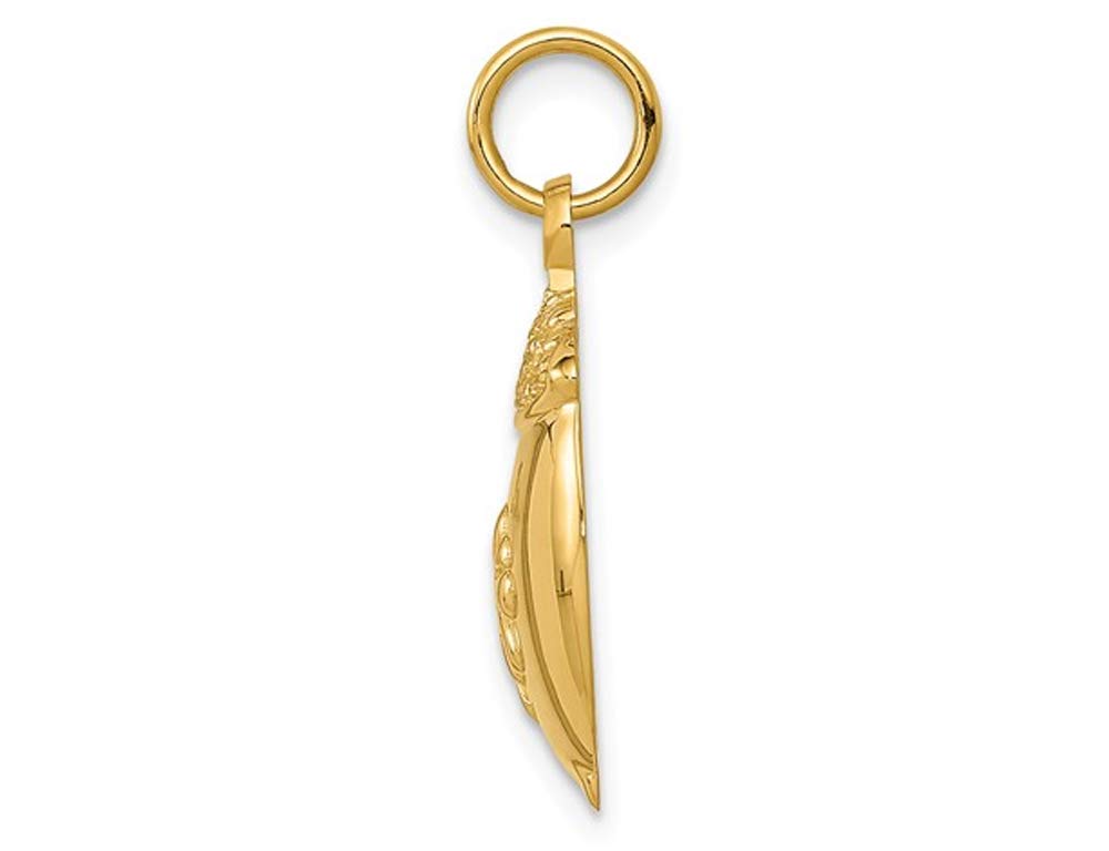 14K Yellow Gold Pot of Gold Charm Pendant Necklace with 18