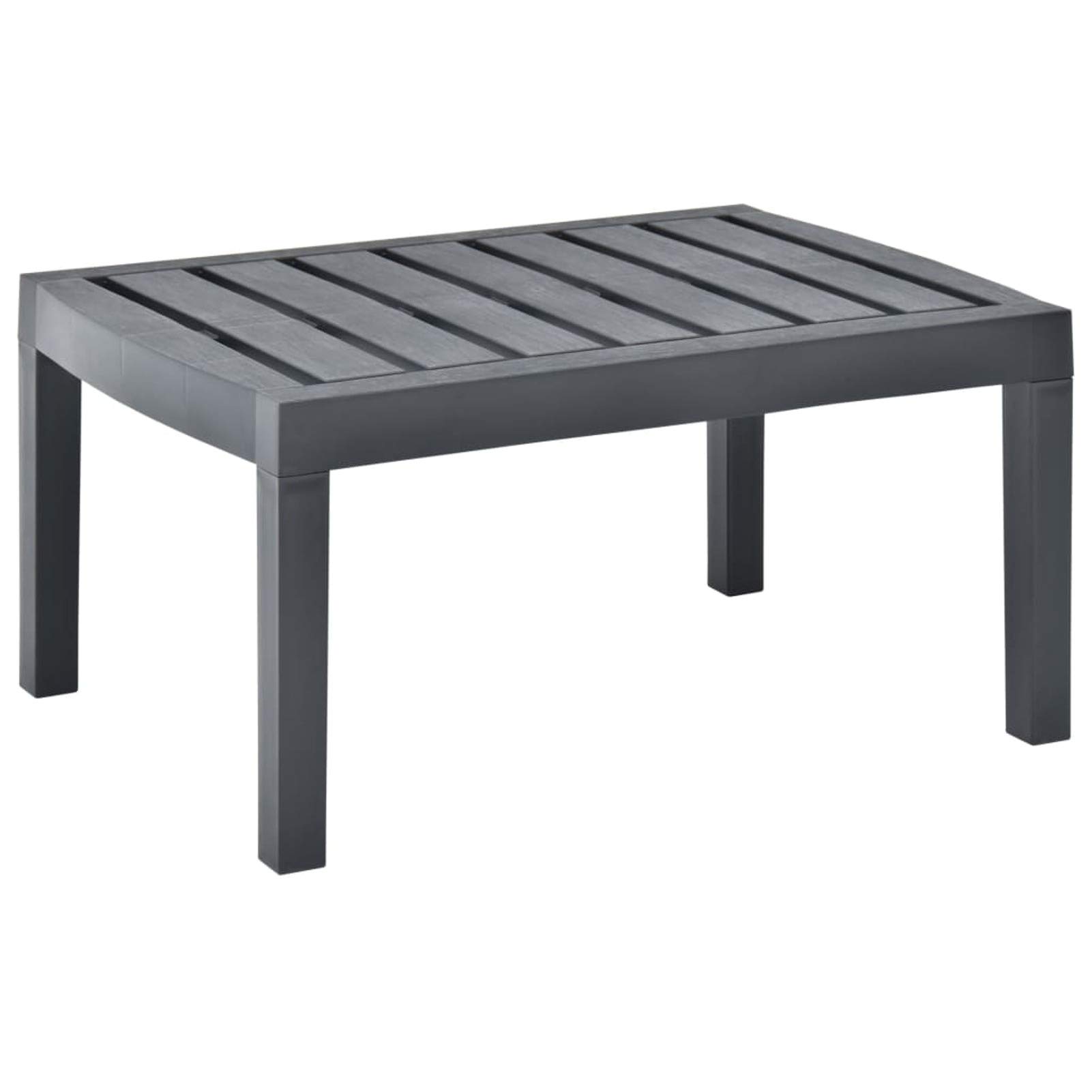Tidyard Outdoor Plastic Garden Side Table - Small Coffee Table & Plant Stand for Patio, Terrace, Balcony - Indoor/Outdoor Lounge Furniture - Anthracite (30.7 x 21.7 x 15 Inches) - Perfect for Poolside, Backyard, and Living Room Decor