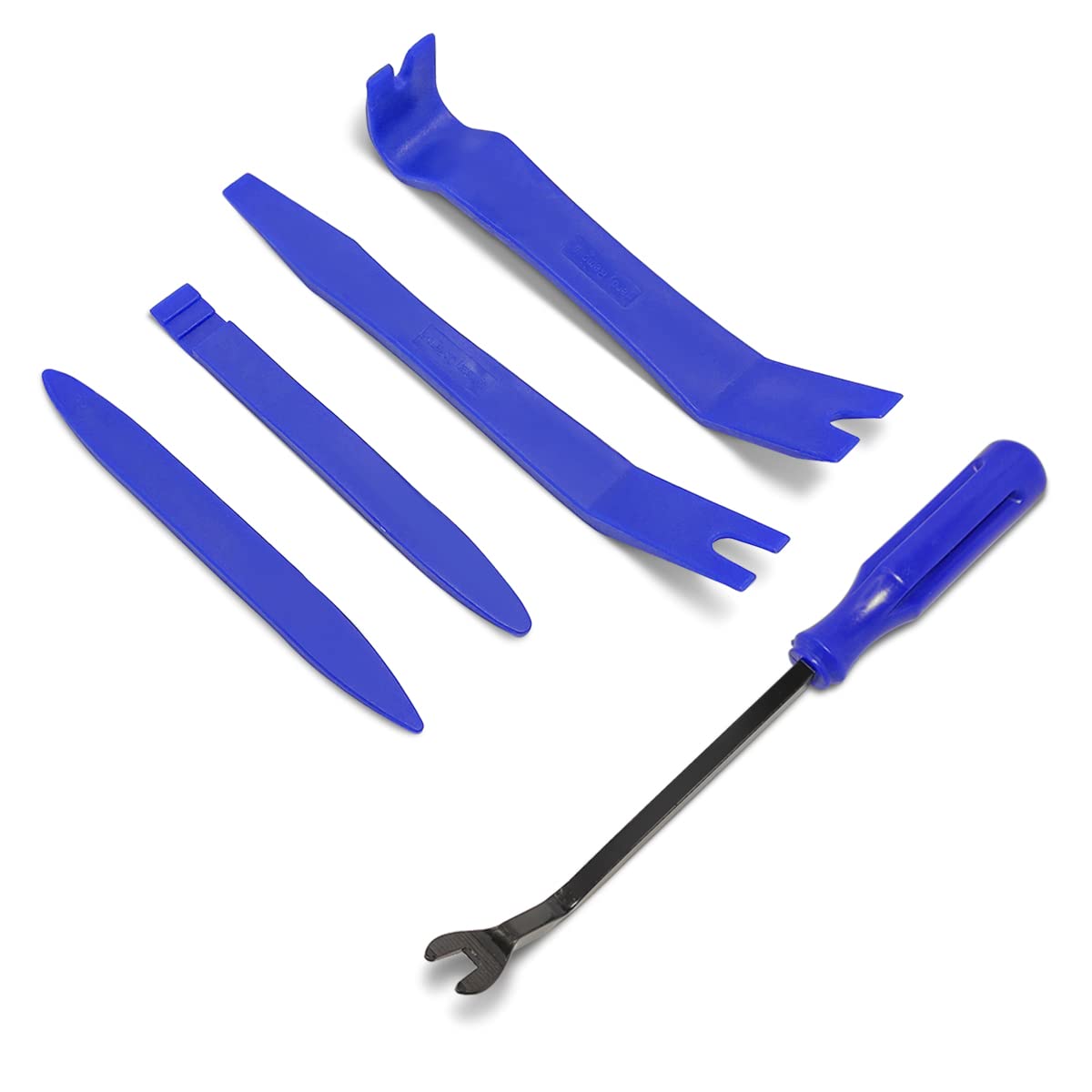 5PCS Auto Trim Removal Tool Kit - Car Interior Door Panel Clip Fastener Remover Set - No Scratch Plastic Pry Tools for Vehicle Dash & Radio Installation (Blue) - Perfect for DIY Car Audio & Interior Repair