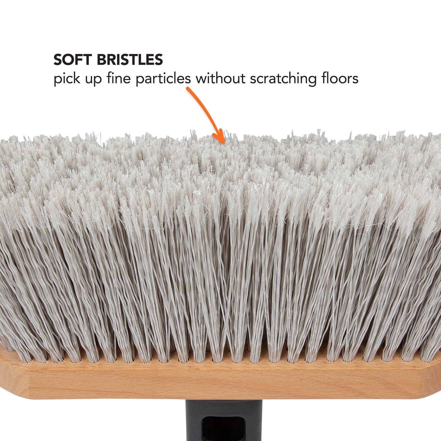 11 Inch Premium Smooth Surface Straight Broom Head - Heavy Duty Sweeping for Hardwood Floors, Tile & Outdoor Areas
