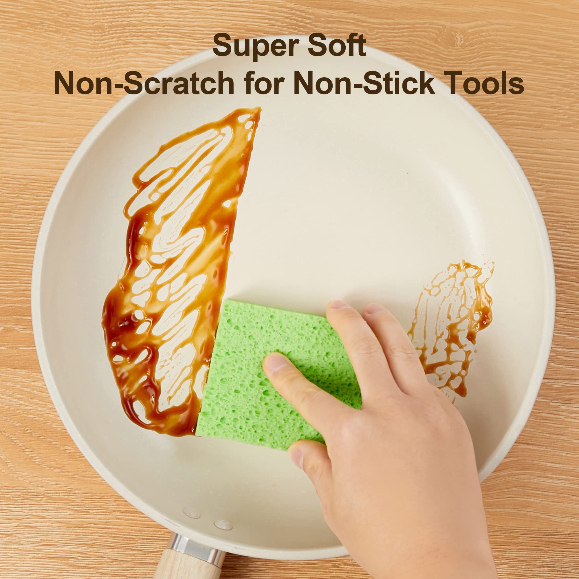 JOYMOOP Compressed Cellulose Sponges for Kitchen - 12 Pack Non-Scratch Dishwashing & Household Cleaning Sponges | Eco-Friendly, Colorful Scrub Sponges for Dishes, Countertops & Bathroom Cleaning