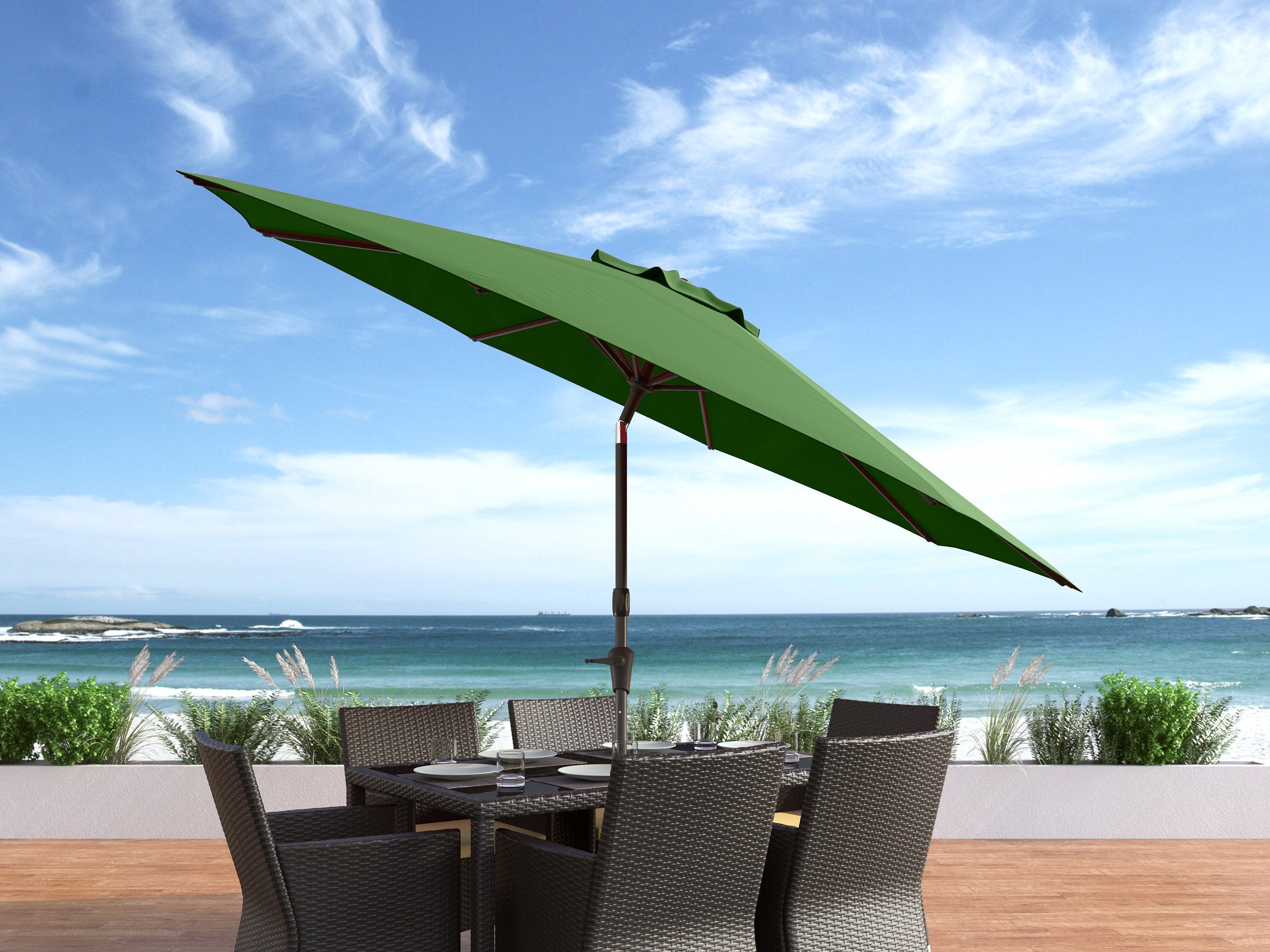 10ft Wind Resistant Patio Umbrella - Forest Green Outdoor Cantilever Umbrella for Poolside, Garden, and Backyard Relaxation
