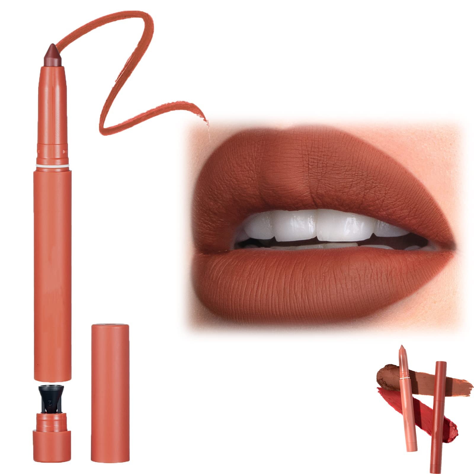 CAIKUIZEI 12-Color HANDAIYAN Rotating Matte Lipstick Pencils - Long Lasting Lip Crayon & Lip Liner Set with Sharpener | Perfect for Everyday Makeup, Party Looks & Professional Makeup Artists