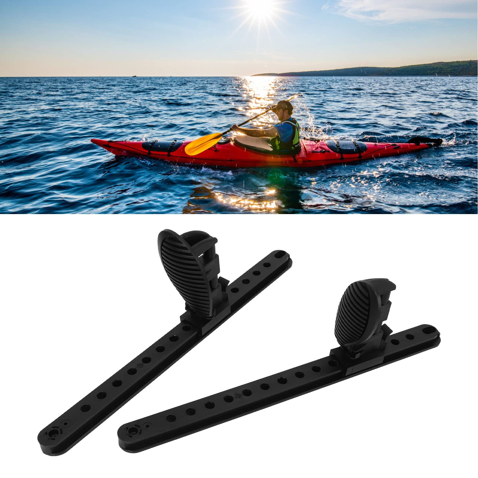 Adjustable Locking Kayak Foot Pegs & Braces - Universal Kayak Foot Pedals for Canoe Accessories | Durable Kayak Foot Rest Replacement for Comfortable Paddling & Fishing Adventures