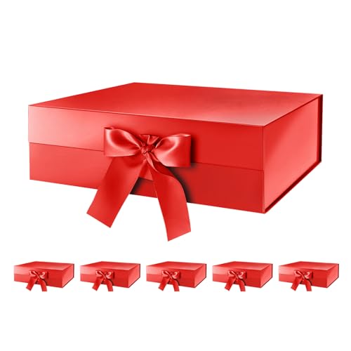 Red-Ribbon-13.5x9x4.1 Inches-Pack of 6