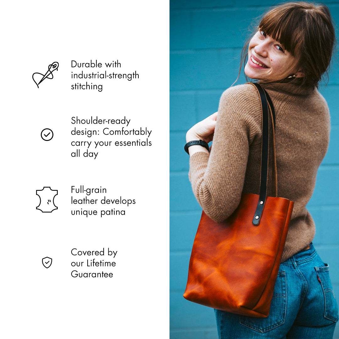 Premium Genuine Leather Tote Bag for Women - Stylish & Durable Everyday Carryall | Perfect for Work, Travel & Shopping