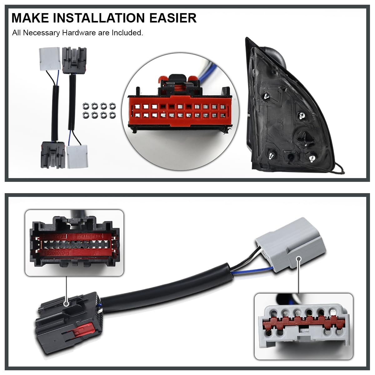 Spec-D Tuning Manual Towing Mirrors with Turn Signal Lights for 2003-2015 Ford F250 Super Duty - Perfect for Enhanced Visibility & Safety While Hauling Trailers or Large Loads
