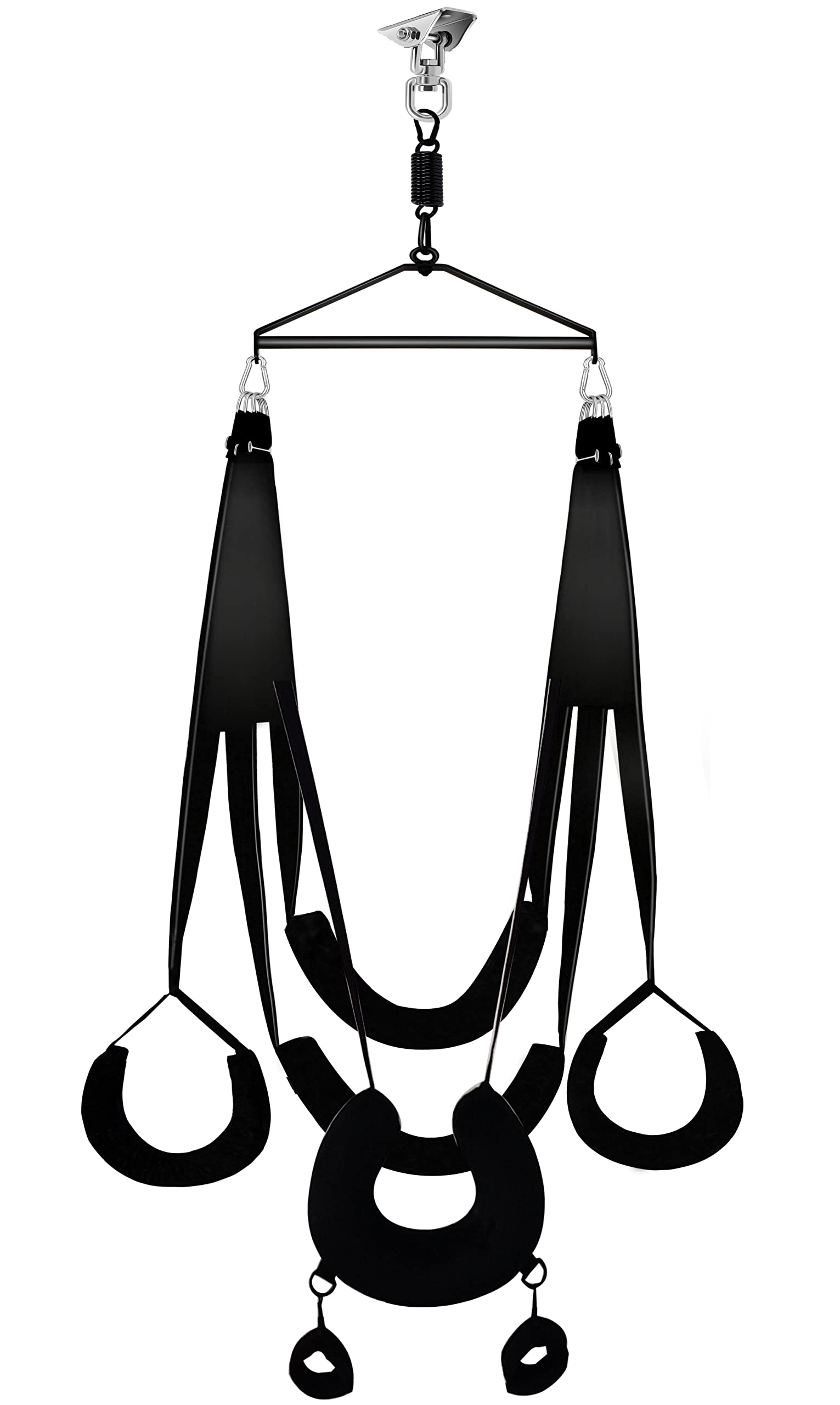 Premium Adult Sex Swing for Couples - 360° Spinning Indoor Ceiling Sling with Widened Thick Comfortable Seat & Extreme Pillow (Black) - Ultimate Bonding Toy for Bedroom, BDSM & Sensual Play