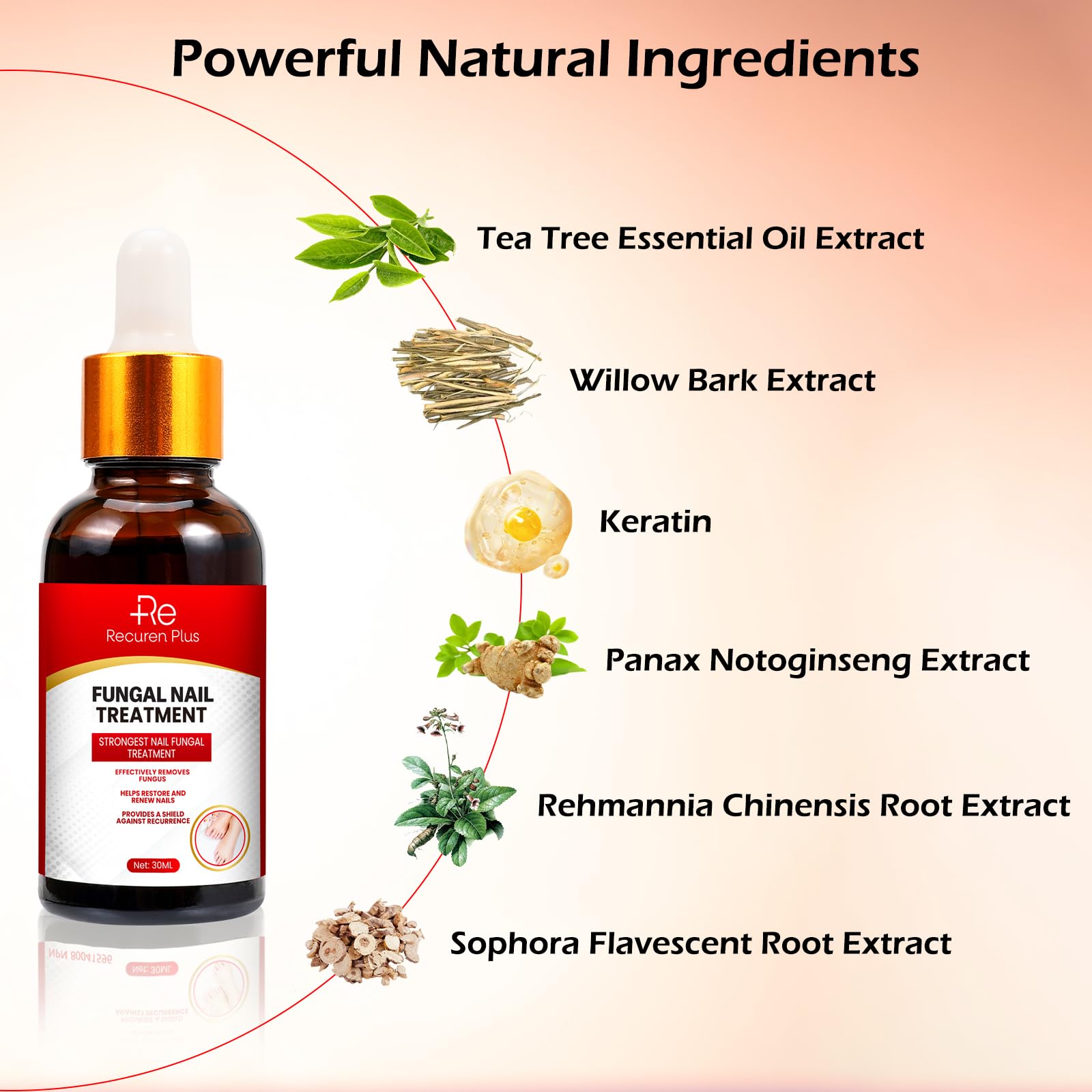 Extra Strength Toenail Fungus Treatment - Fast Acting Tea Tree Oil Formula for Fungal Nail Repair, Cracked & Discolored Nails - 30ML Nail Growth Strengthener | Effective for Athlete's Foot & Daily Nail Care