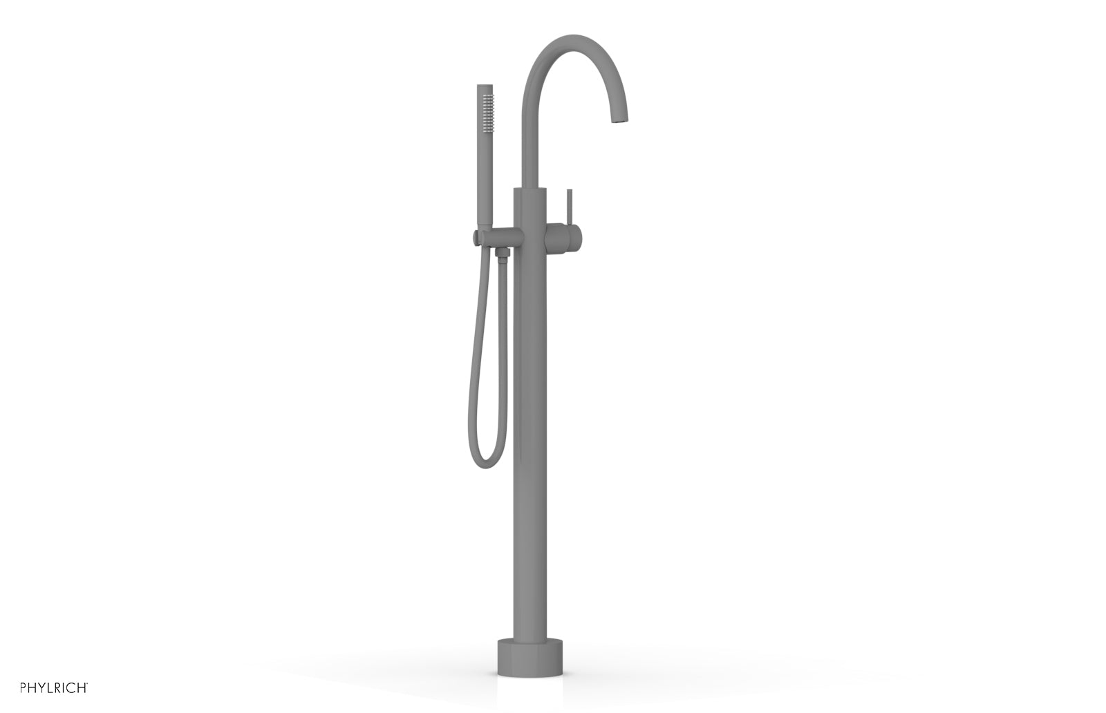 BASIC II Tall Floor Mount Tub Filler with Lever Handle & Hand Shower - 230 45 01 - Perfect for Modern Bathrooms & Spa-Like Showers