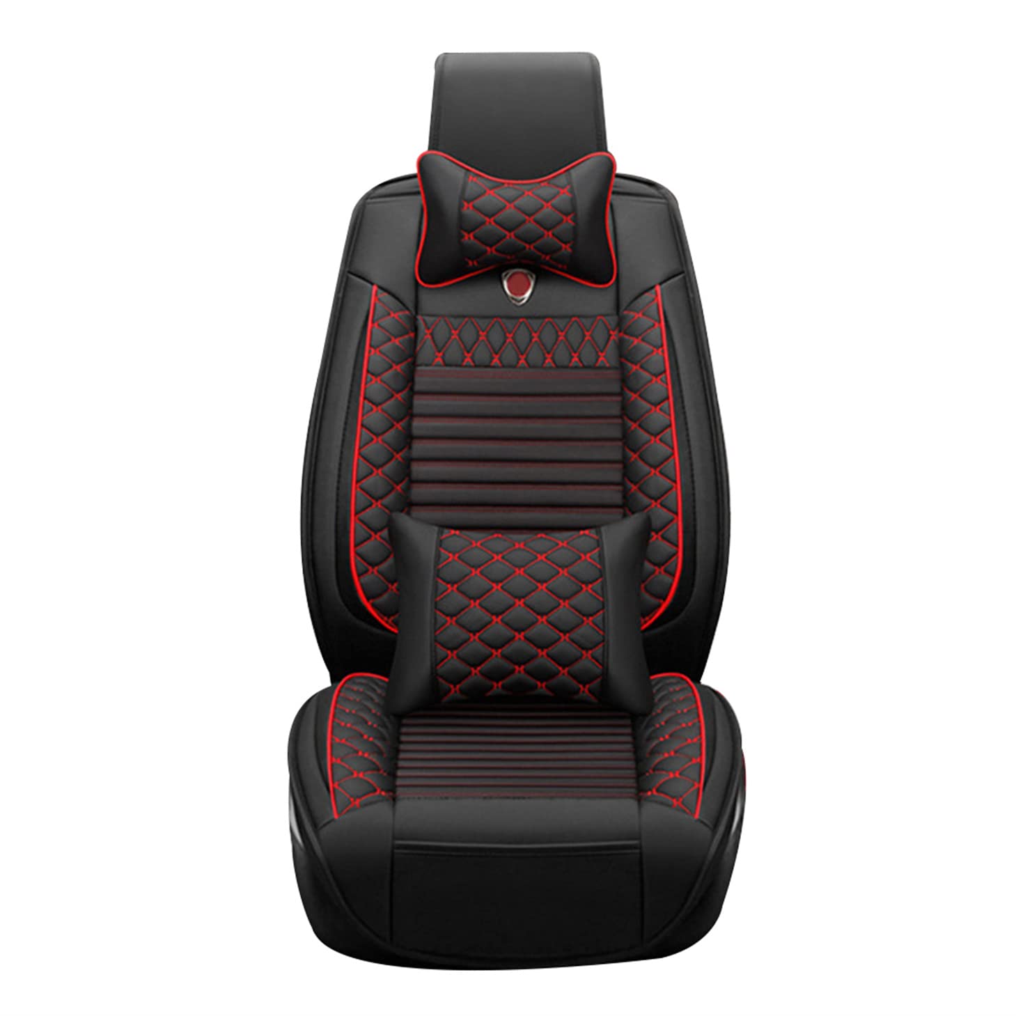 9-Piece Universal Car Seat Covers Set - Waterproof PU Leather, Soft & Comfortable for Most 5-Seat Vehicles (Black) | Front & Rear Seat Protection for SUVs, Sedans, Trucks | Perfect for Daily Commute, Road Trips & Family Travel