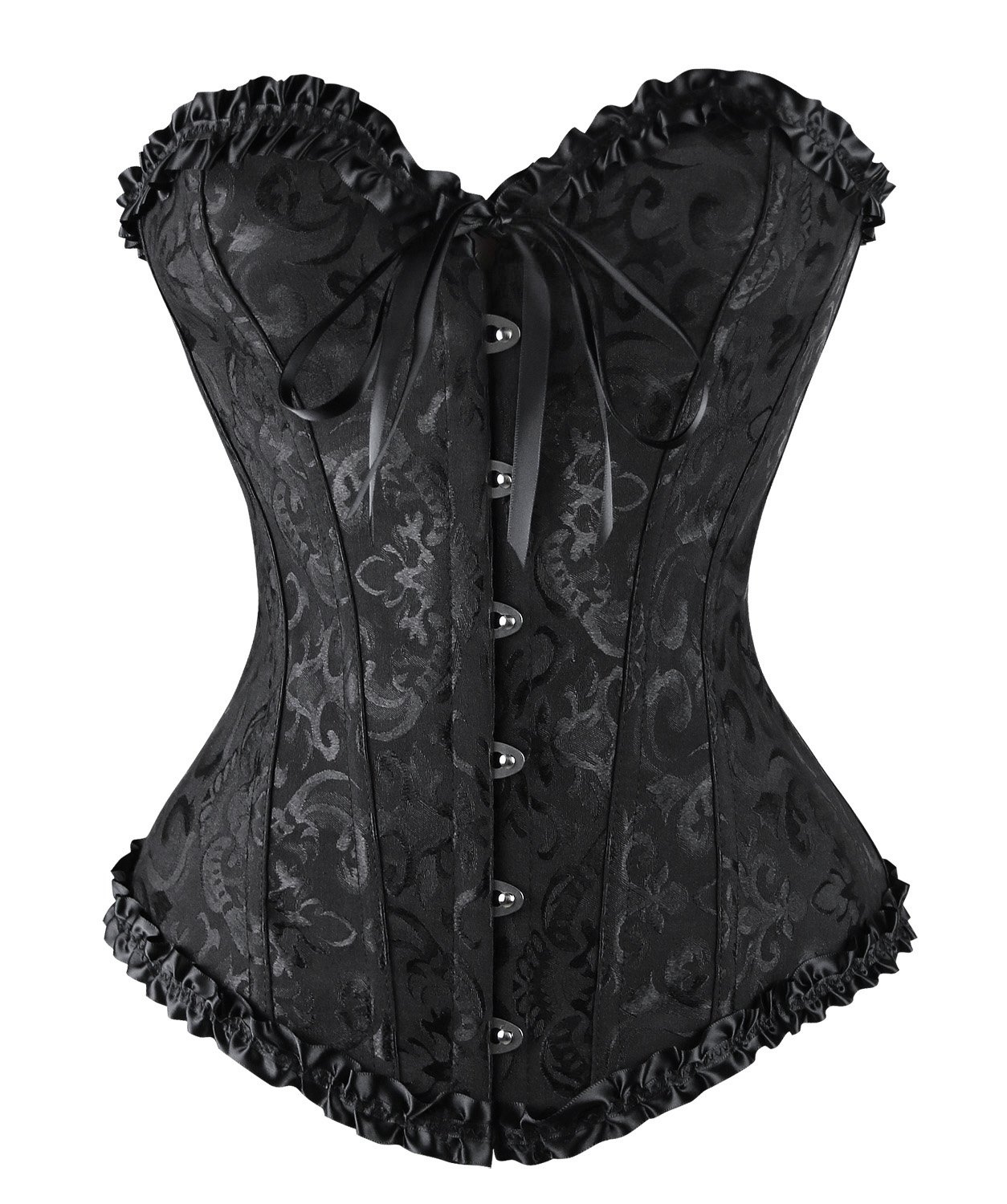 Charmian Women's Burlesque Brocade Corset Bustier - Elegant Wedding Bridal Lingerie for Dance Performances & Special Occasions
