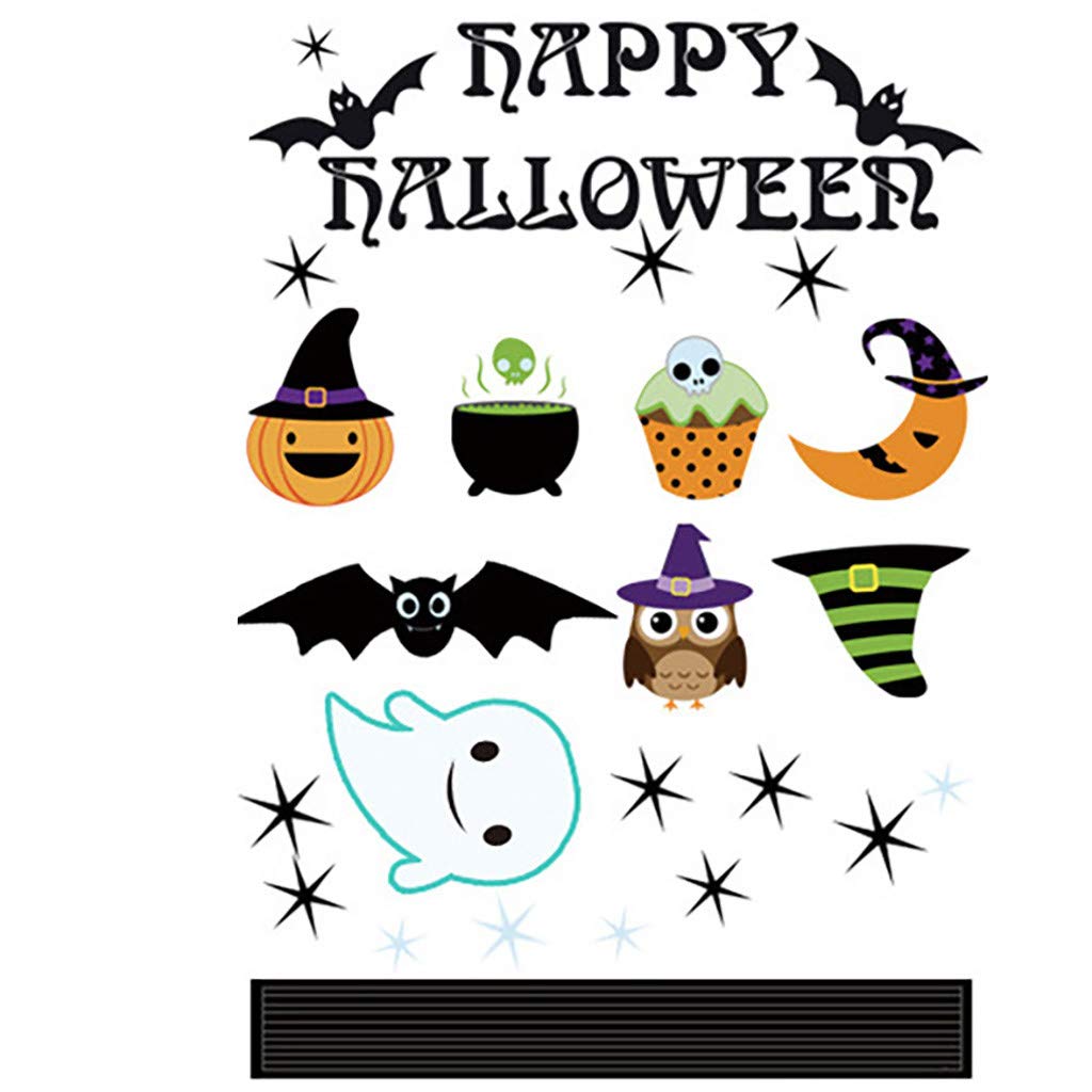 Halloween Window Decals - Spooky Wall Stickers for Glass Doors & Home Decor - Party Photography Backdrop Decoration - Perfect for Halloween Parties, Trick-or-Treat Events & Instagram Photos (Set of 10, One Size)