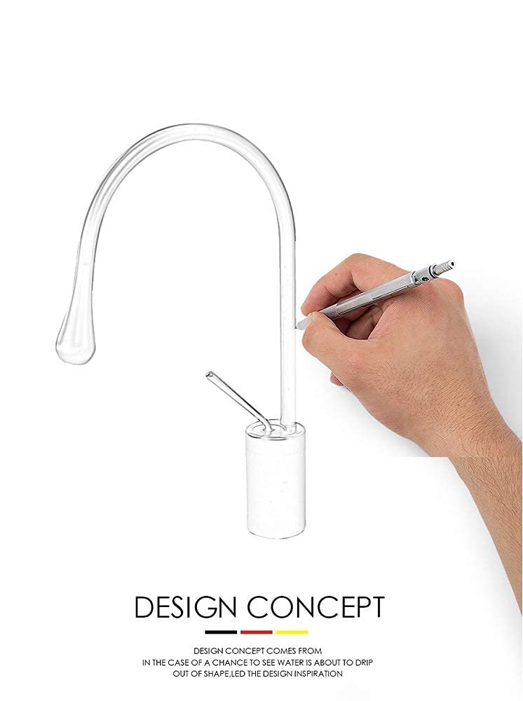 Premium Single Handle Swan Neck Vessel Sink Faucet - Modern White Bathroom Sink Tap for Vanity, Powder Room & Guest Bathroom Decor