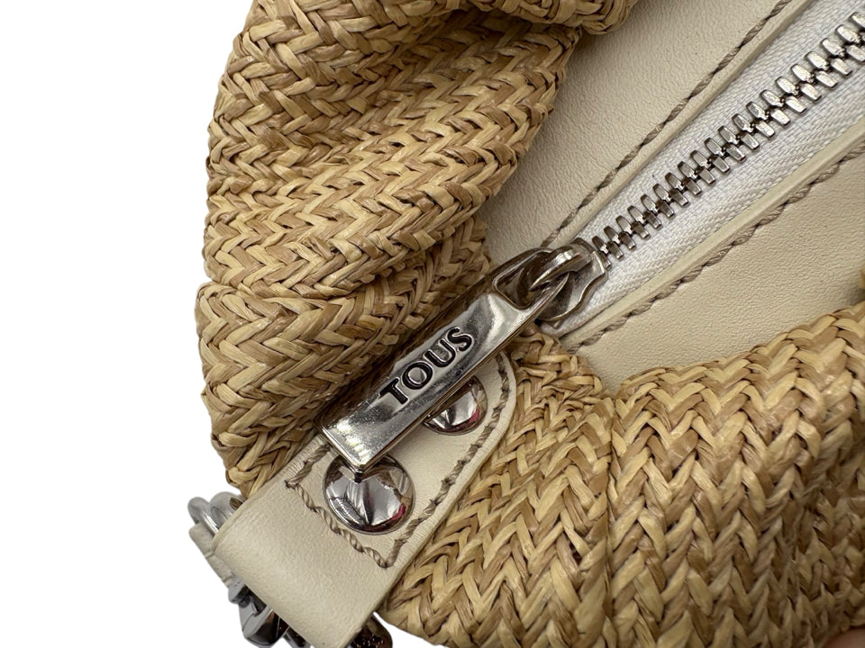 Eco-Friendly Tous Natural Woven Chevron Handbag for Women - Perfect for Beach, Shopping & Everyday Use