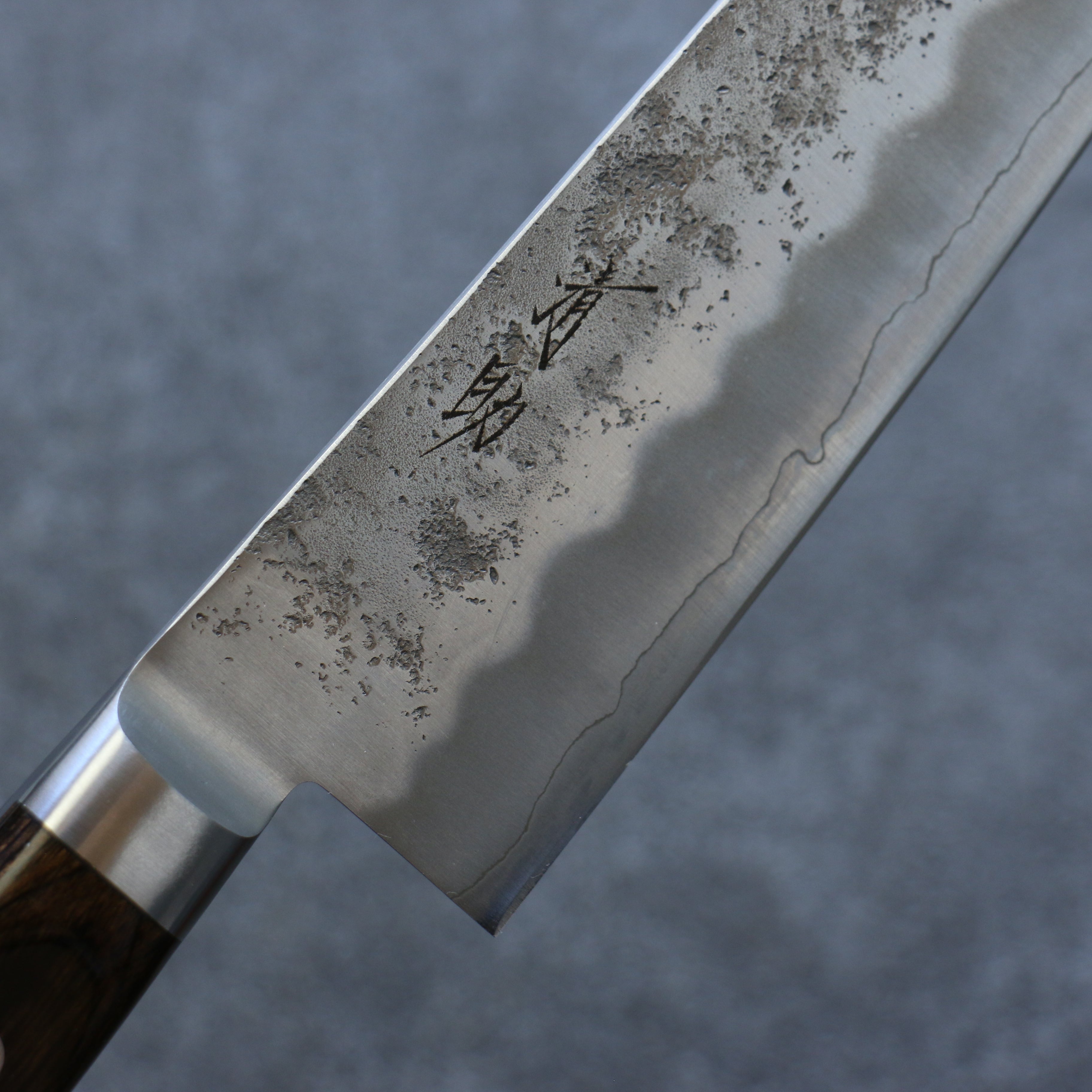 Premium Seisuke Silver Steel No.3 Nashiji Santoku Knife 180mm - Japanese Chef Knife with Brown Pakkawood Handle - Perfect for Slicing, Dicing & Chopping Vegetables, Meat & Fish