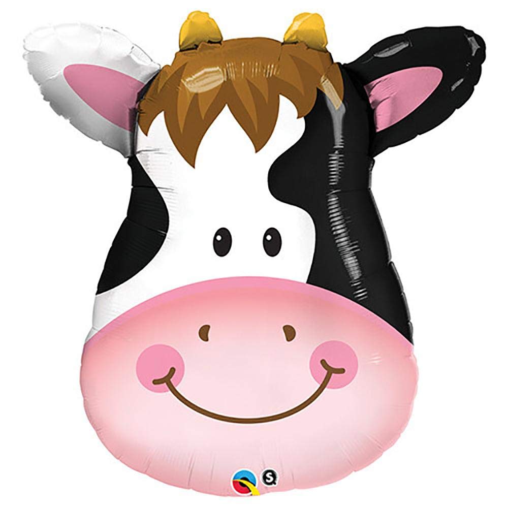 LOONBALLOON Farm Animal Balloons - 32 Inch Happy Cow Balloon for Birthday Parties, Baby Showers & Farm-Themed Decorations
