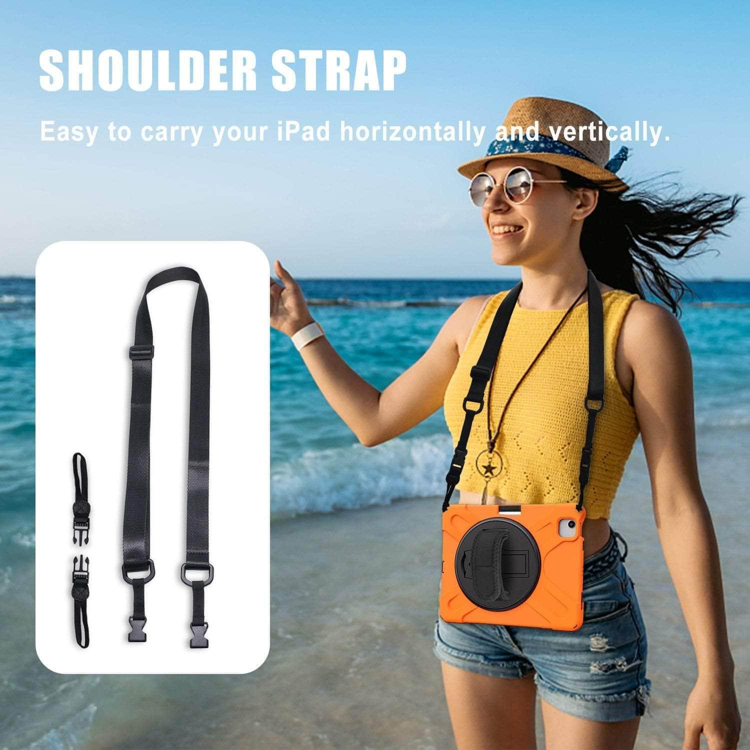 2022 iPad Air 5 Shockproof Rugged Hybrid Protective Case - Heavy Duty Protection for Work, Travel & Outdoor Activities