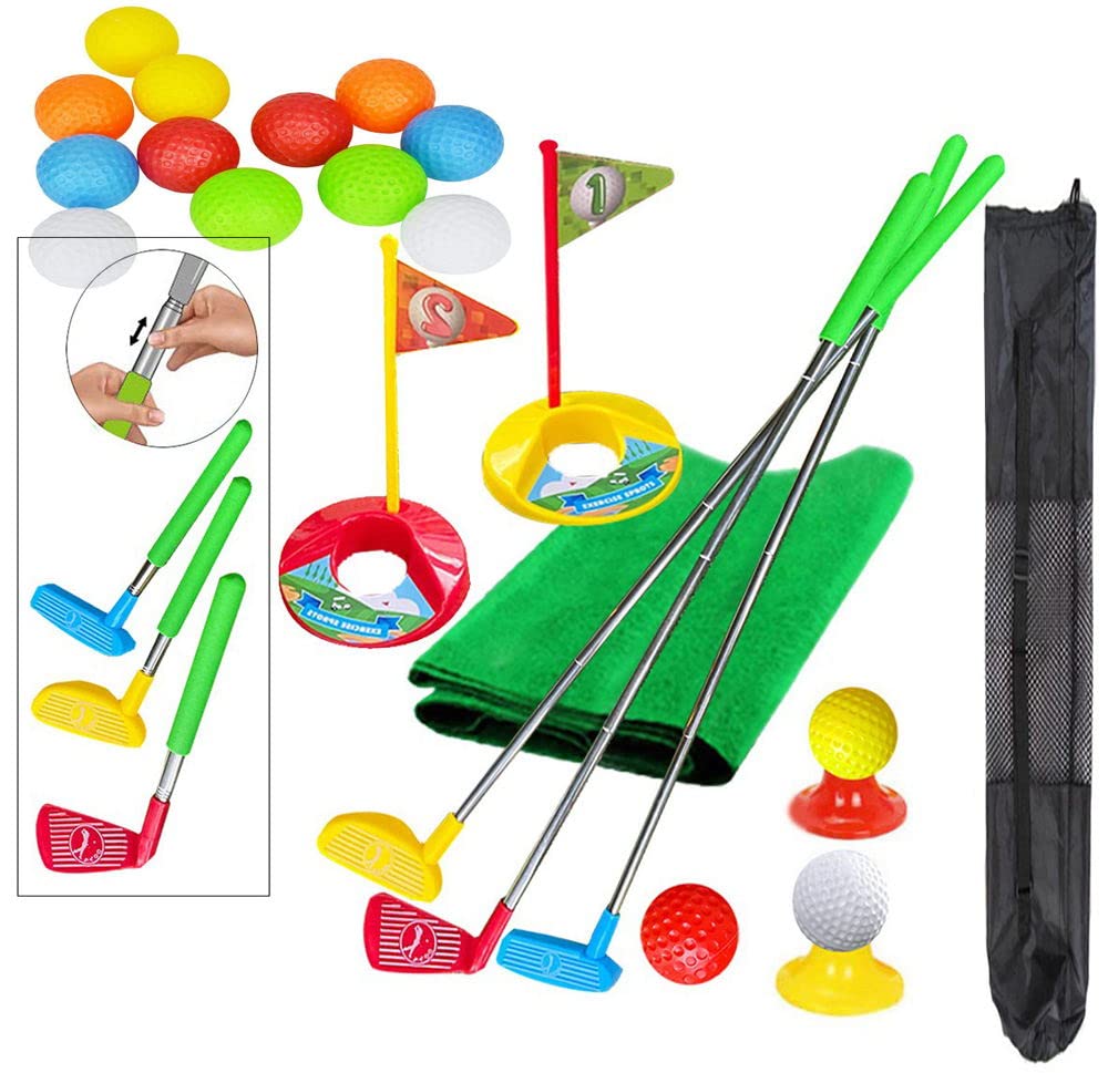 Best Kids Golf Set for Toddlers - 12 Mini Golf Balls, Outdoor Sports Toy Set for Children - Perfect for Backyard Play, Birthday Gifts & Family Fun Activities