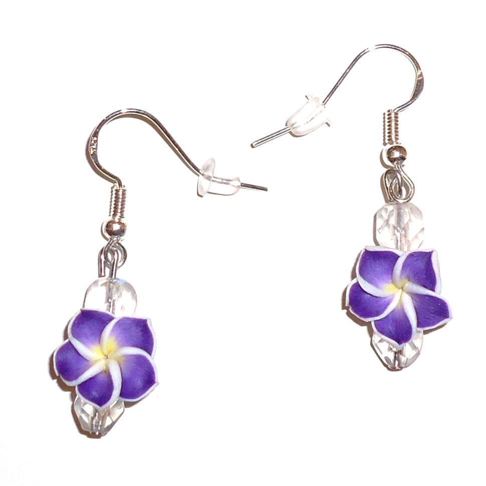 Stylish Purple Plumeria Flower Earrings for Women – Perfect for Summer, Beach, and Boho Fashion