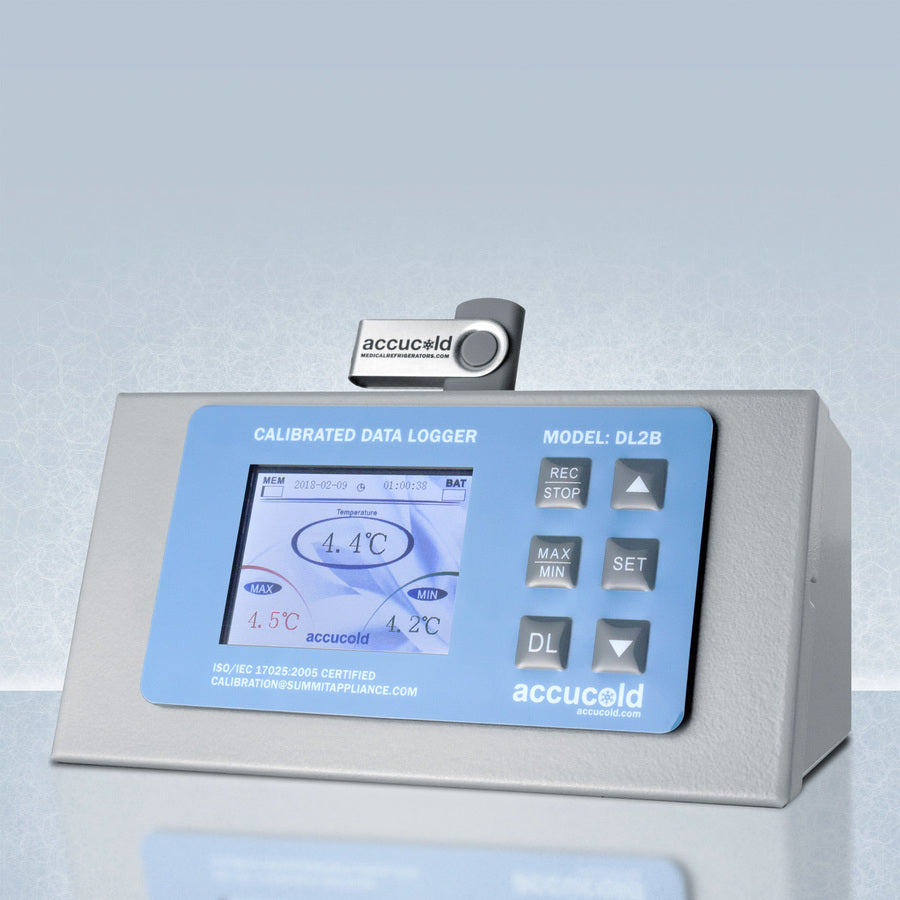 Accucold USB Digital Data Logger (DDL) DL2BKIT - Temperature & Humidity Monitor for Food Storage, Pharmaceuticals & Laboratories - FDA Compliant Cold Chain Monitoring Device