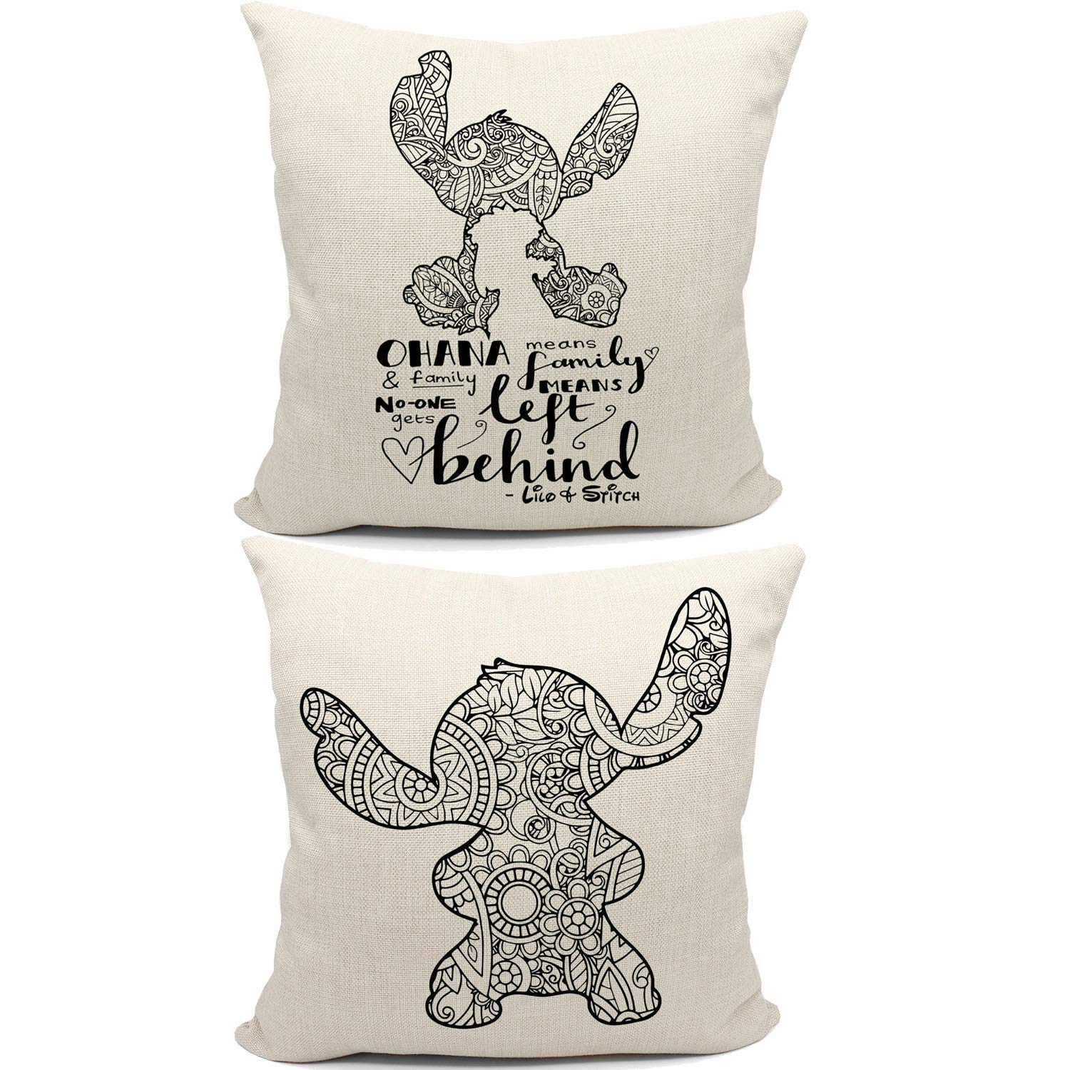 Reversible Linen Pillow Case 18x18 Inch - 2 Sided Printed Cushion Cover for Sofa, Couch & Bed - Perfect Gift for Daughter, Sister, Niece - Girls Room Decor & Home Accessories - Ideal for Living Room, Bedroom & Dorm Decor