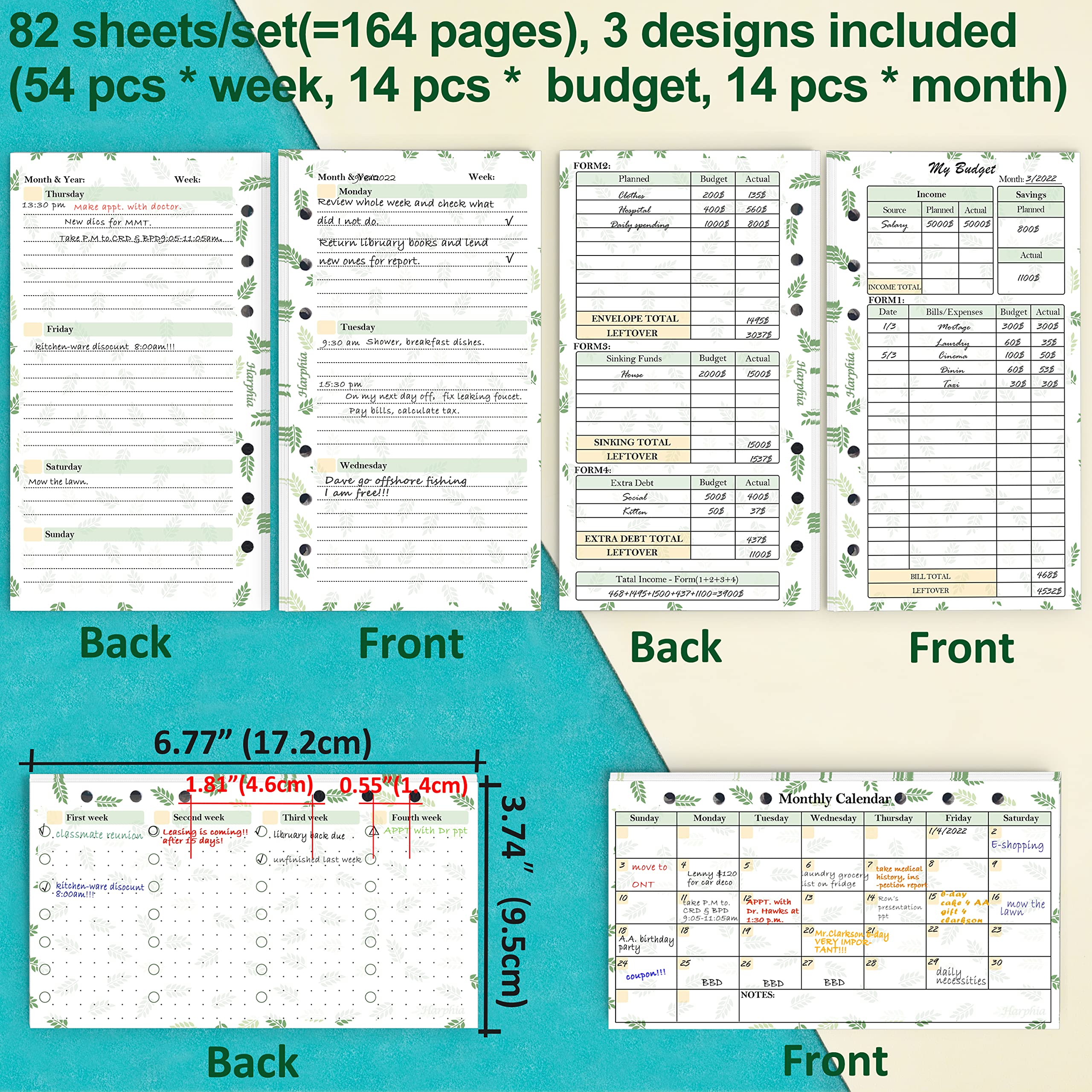 2025 Monthly Weekly Budget Planner Kit - 6 Ring Binder Accessory, 6.73” x 3.72” Personal Size for Financial Organization - Perfect for Cash Management, Bill Tracking & Expense Planning at Home or Office